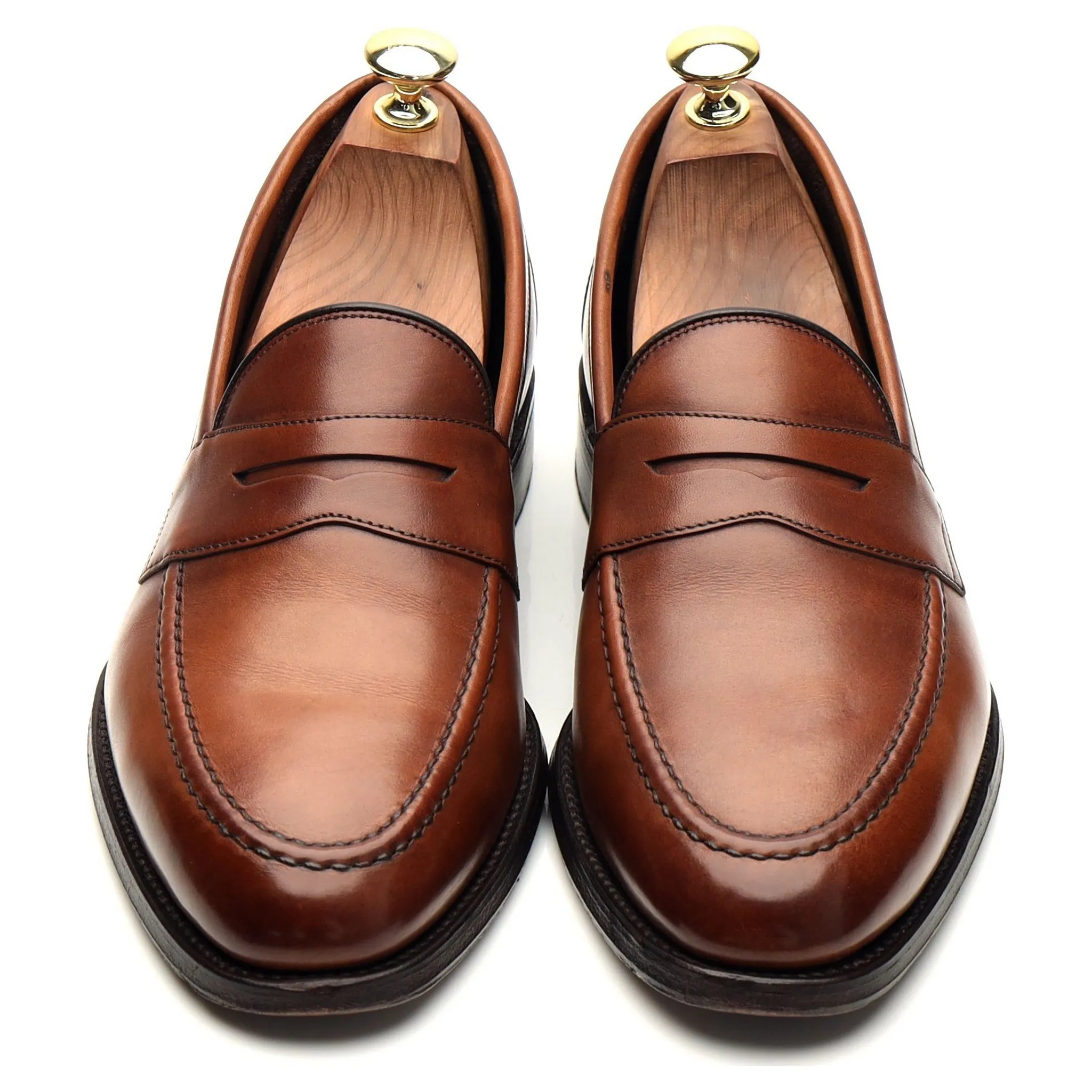 1880 'Hornbeam' Tan Brown Leather Loafers UK 7.5 F