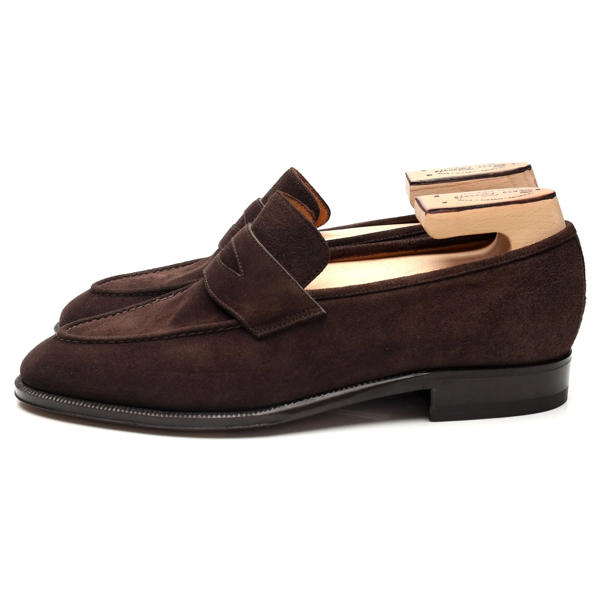 'Art 645' Dark Brown Suede Penny Loafers UK 7.5 F