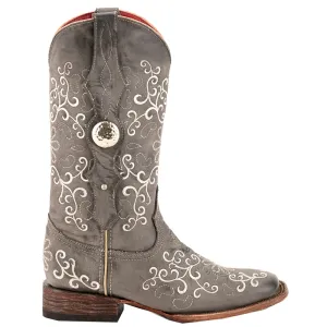 Bella Embroidered Square Toe Cowboy Boots