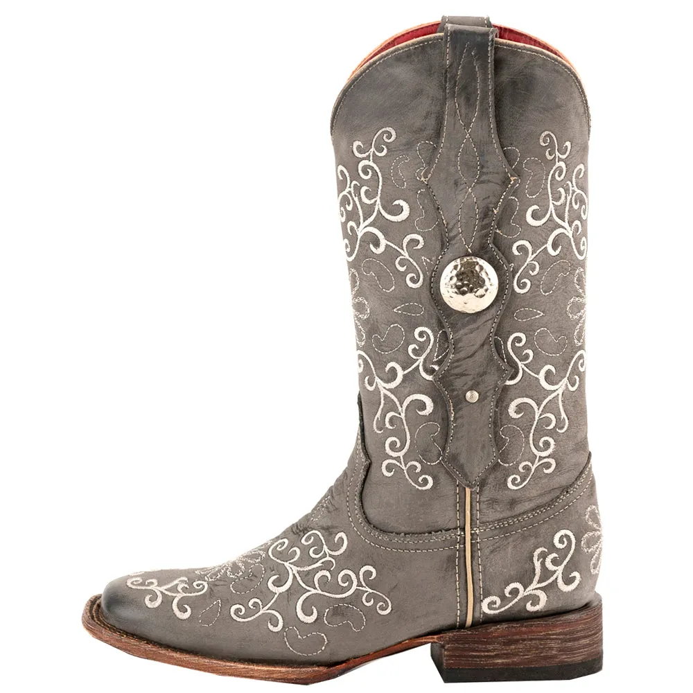 Bella Embroidered Square Toe Cowboy Boots