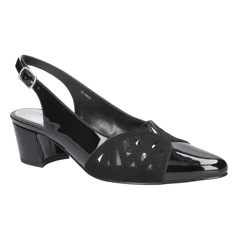 Bizzy Cut Out Pointed Toe Slingback Pumps