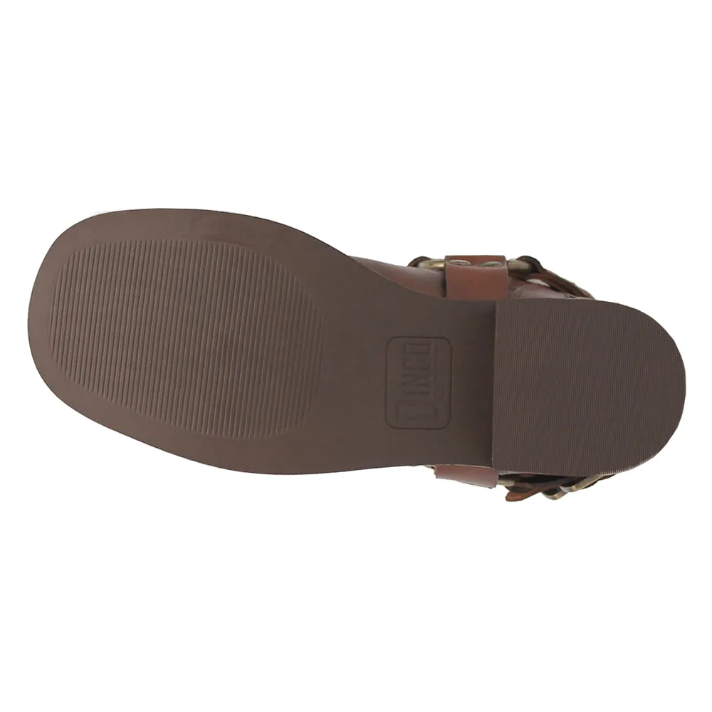 Blacklist Tooled Inlay Round Toe Pull On Motorcycle Boots