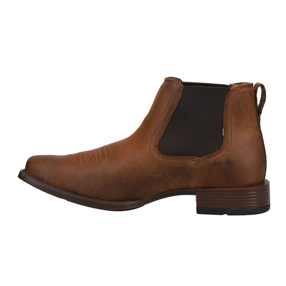 Booker Ultra Embroidered Square Toe Chelsea Boots