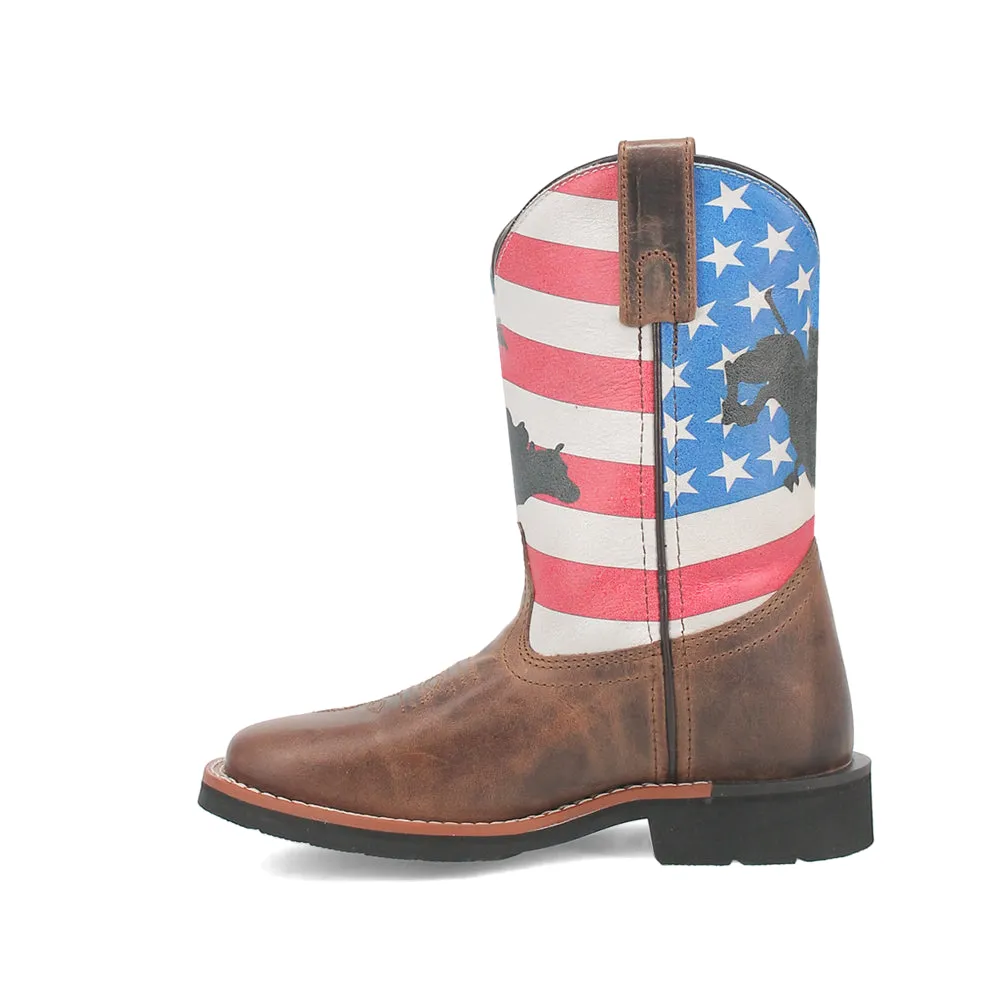 Buck Patriotic Square Toe Cowboy Boots (Little Kid-Big Kid)