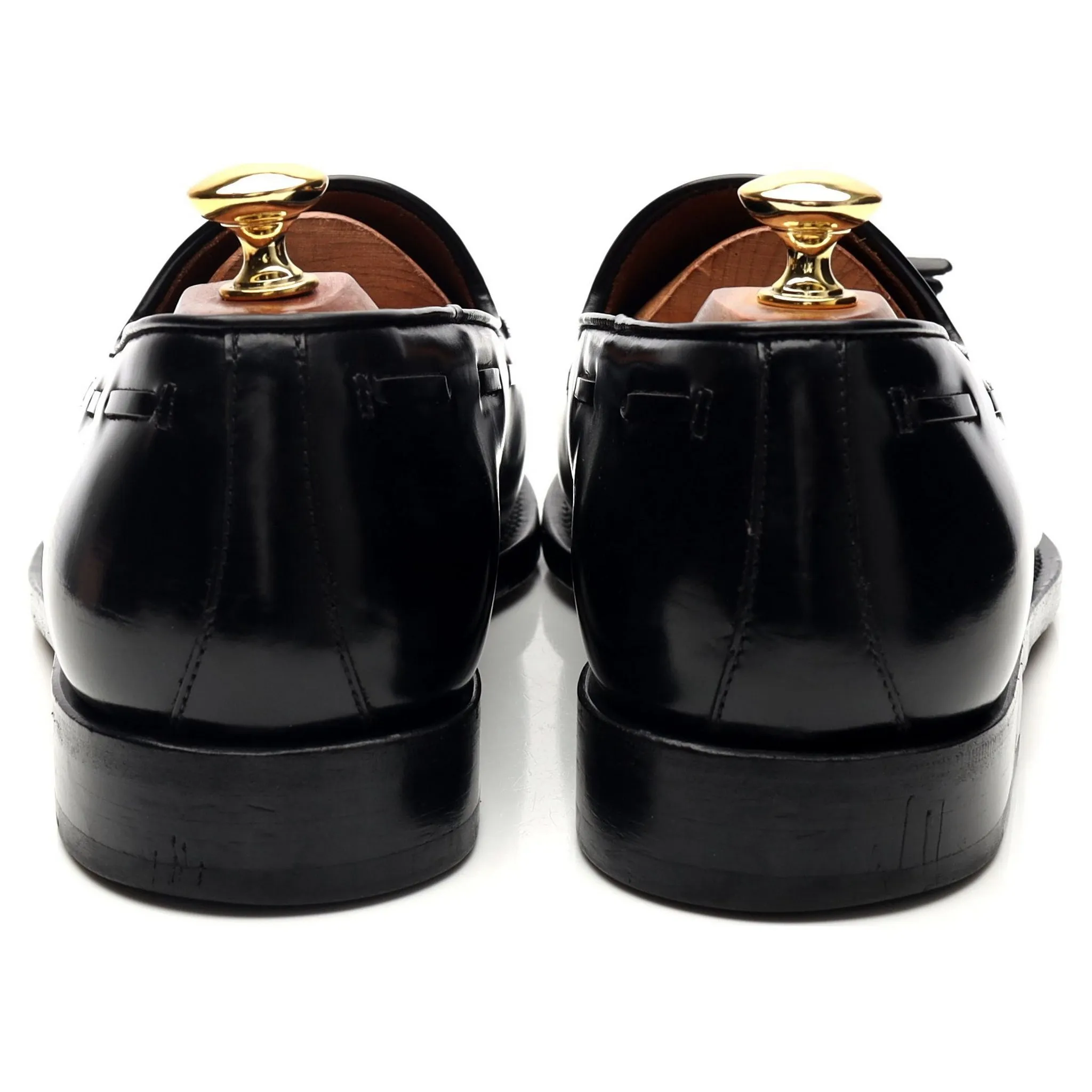 'Cadregatt' Black Leather Tassel Loafers UK 9.5