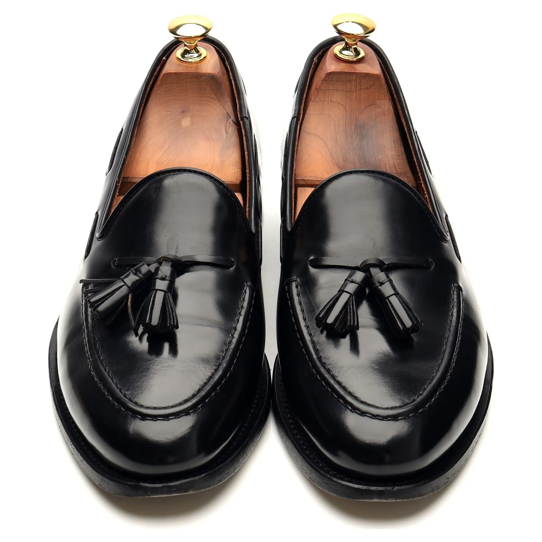 'Cadregatt' Black Leather Tassel Loafers UK 9.5