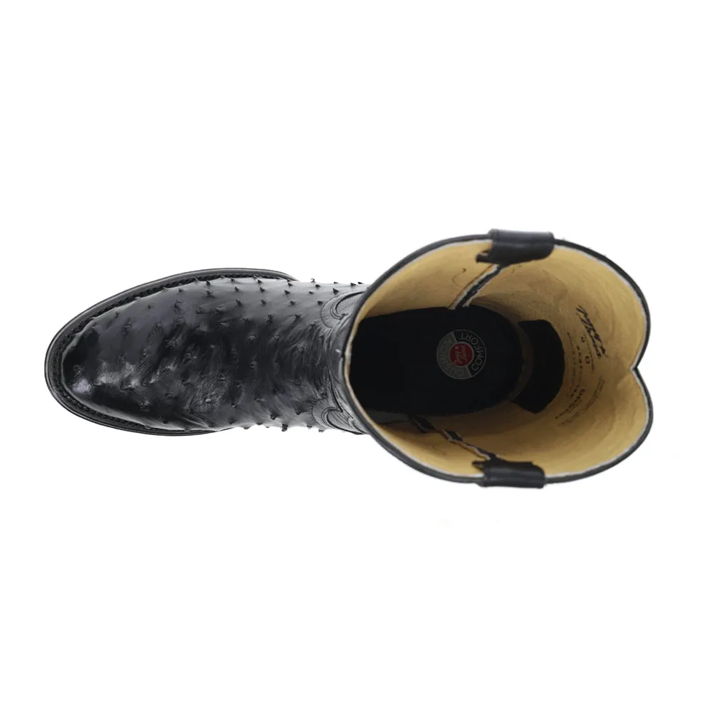 Canonero Full Quill Ostrich Round Toe Pull On Cowboy Boots