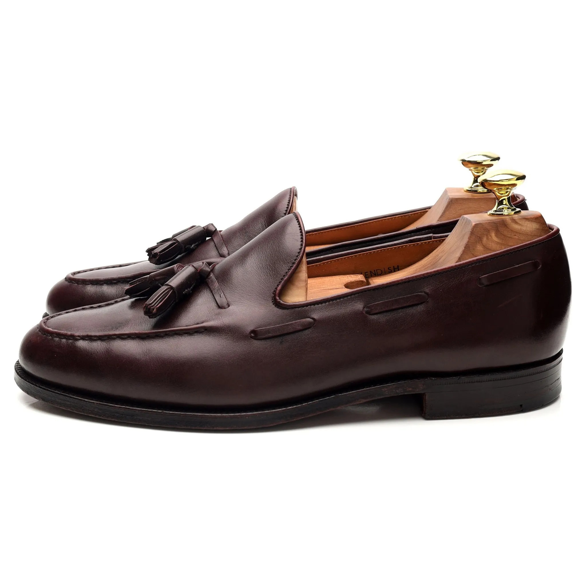 'Cavendish' Burgundy Leather Tassel Loafers UK 7 EX