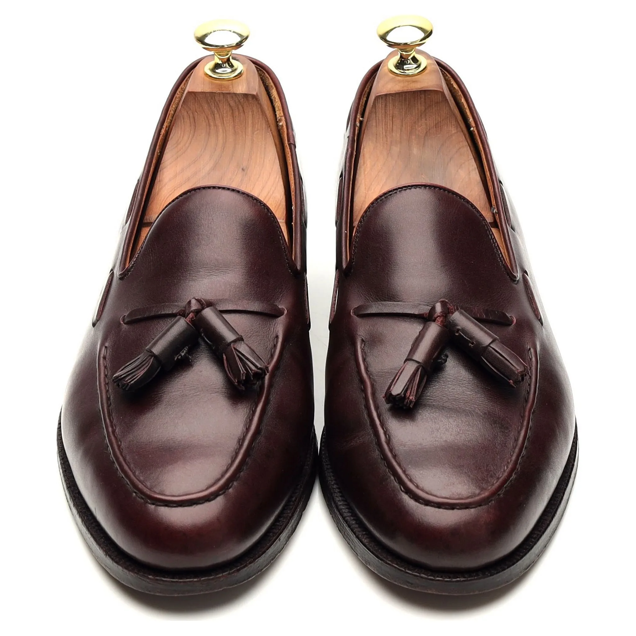 'Cavendish' Burgundy Leather Tassel Loafers UK 7 EX