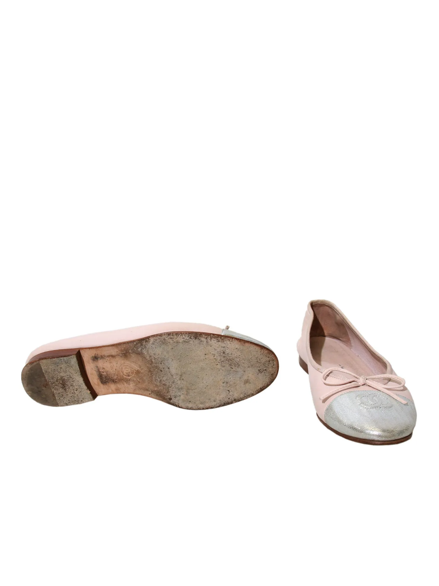 CC Cap-Toe Leather Ballet Flats