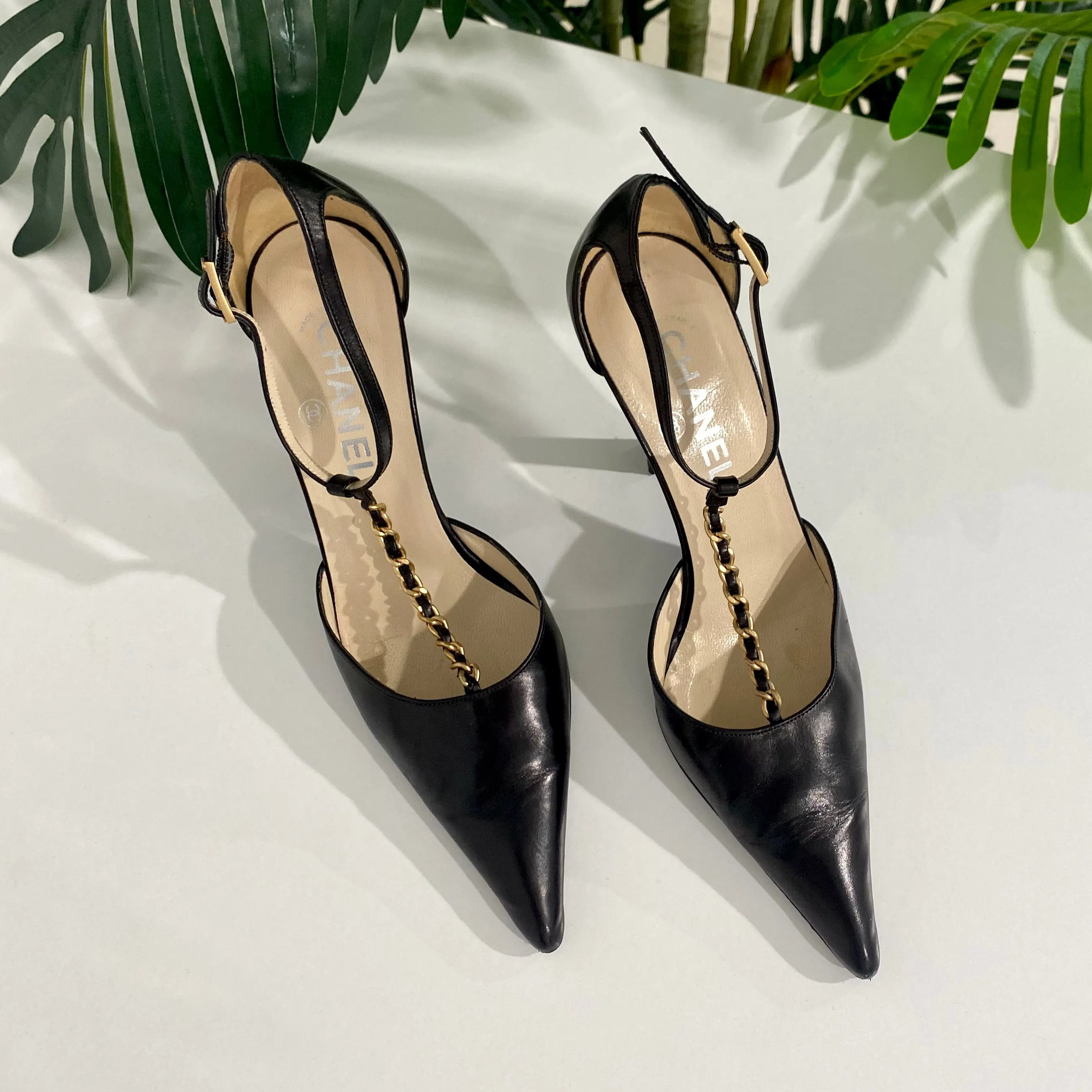 Chanel Vintage Chain Strap Heels