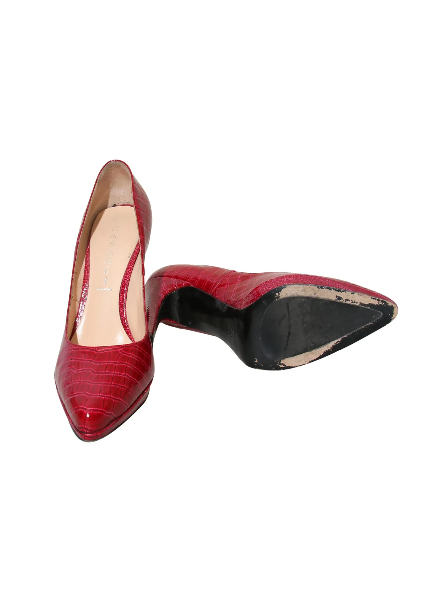 Embossed Leather Pumps