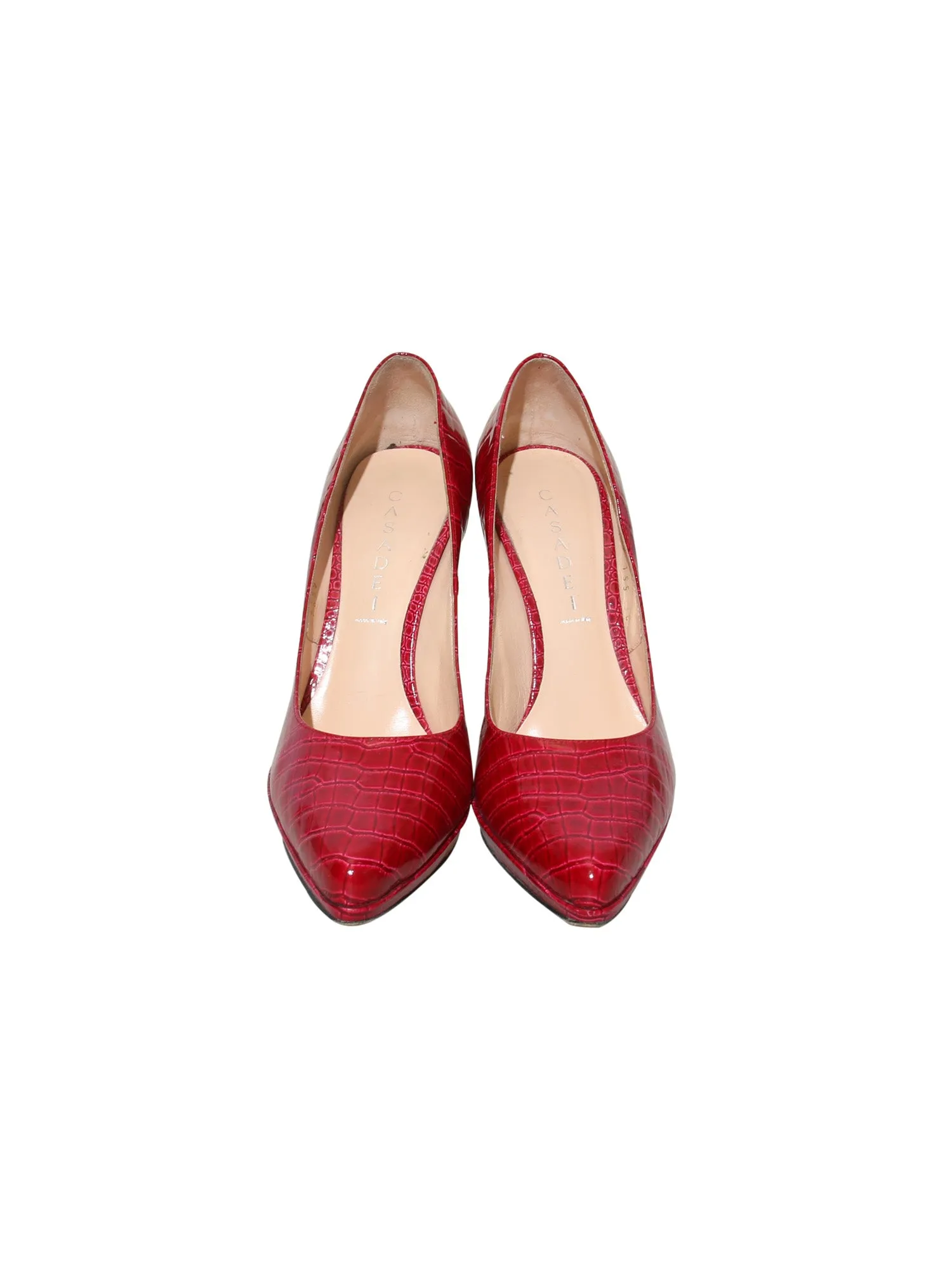 Embossed Leather Pumps