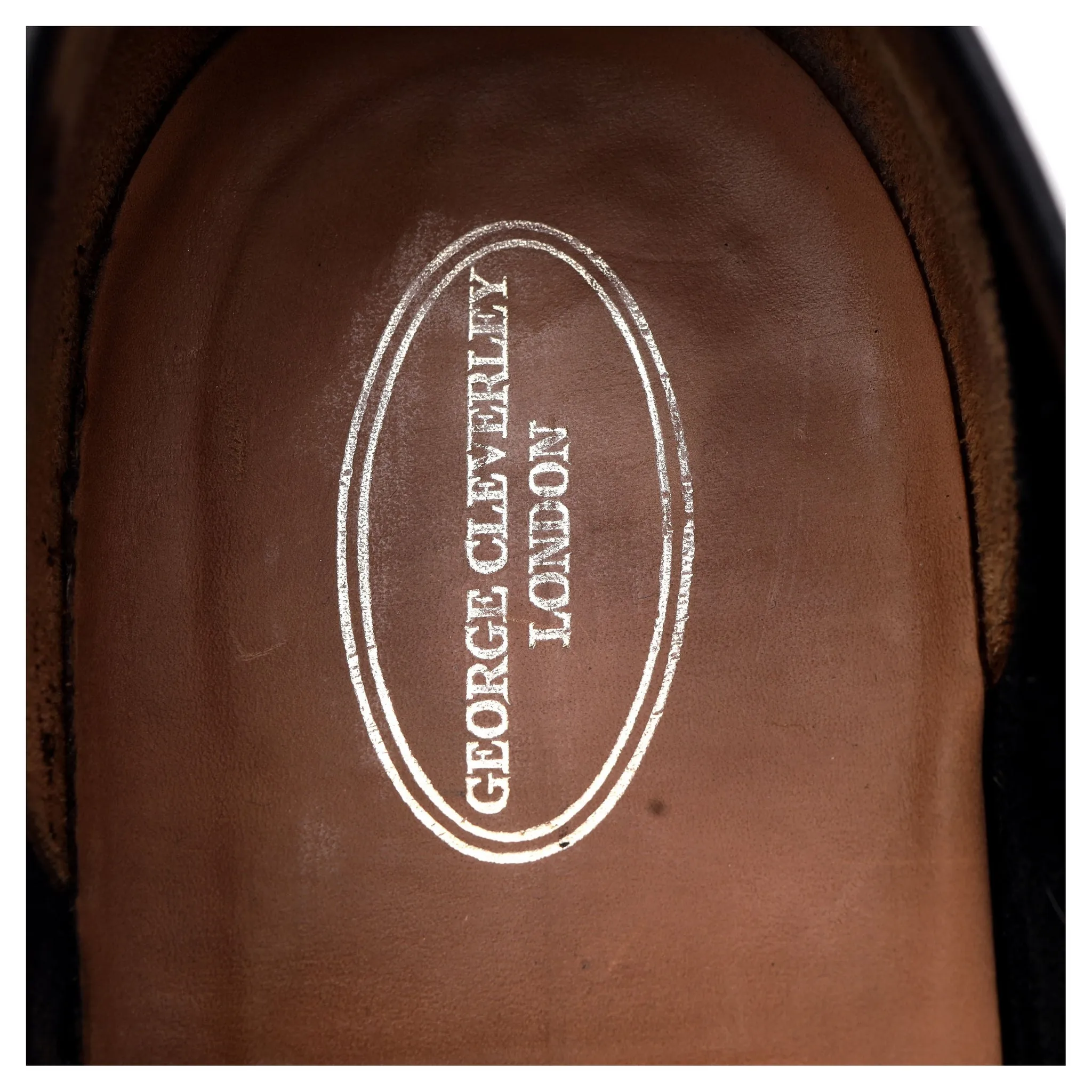 'George' Black Leather Penny Loafers UK 9 E
