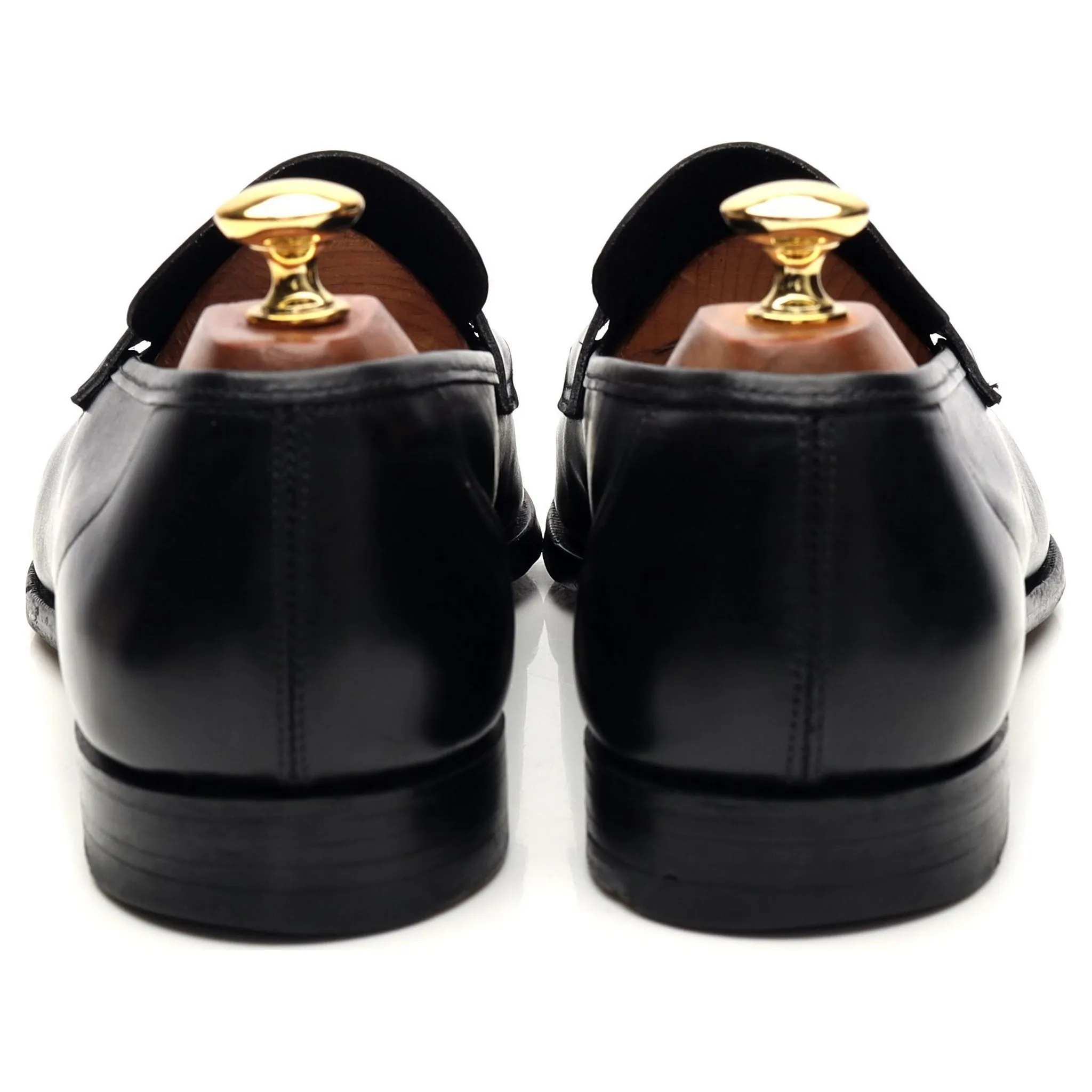 'George' Black Leather Penny Loafers UK 9 E