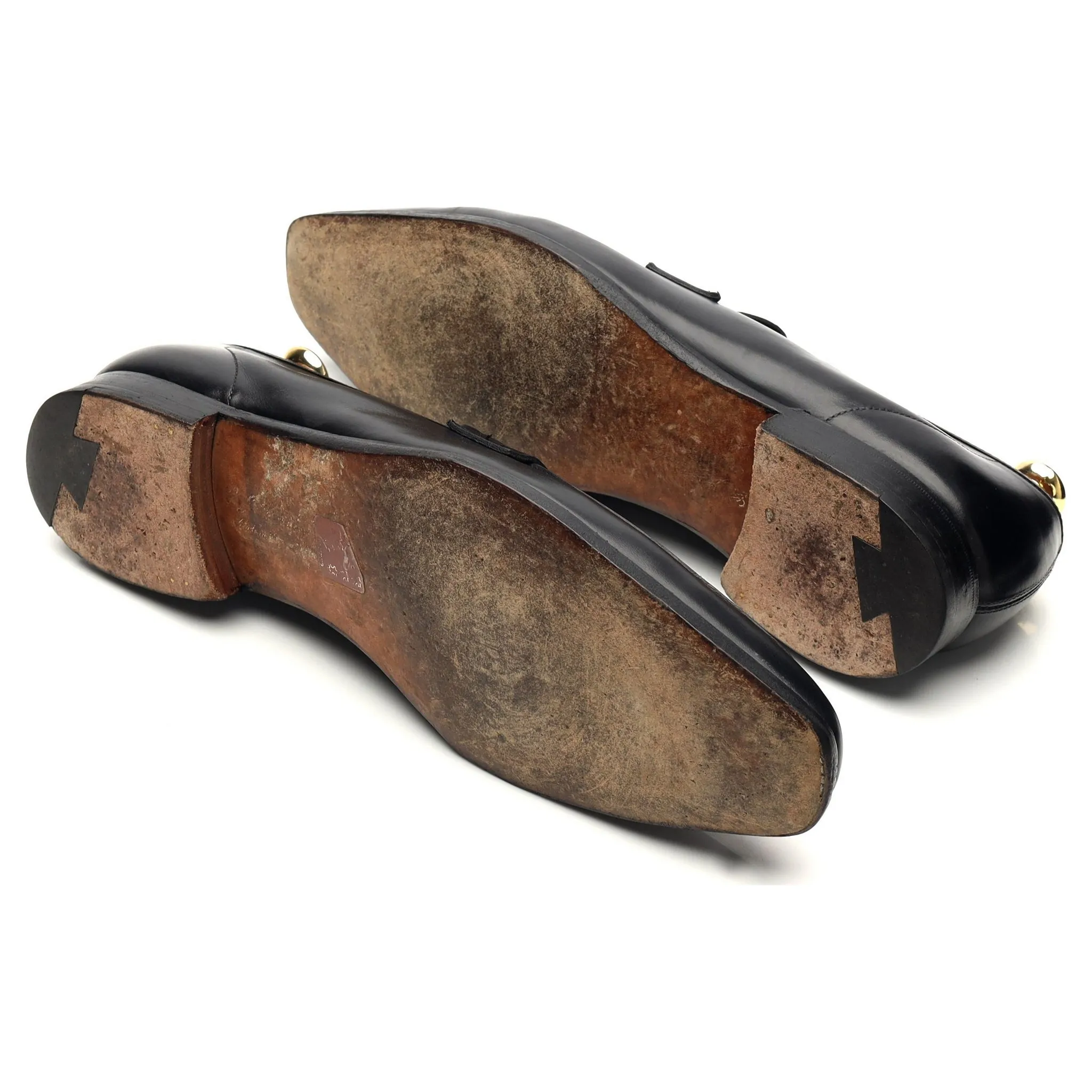 'George' Black Leather Penny Loafers UK 9 E