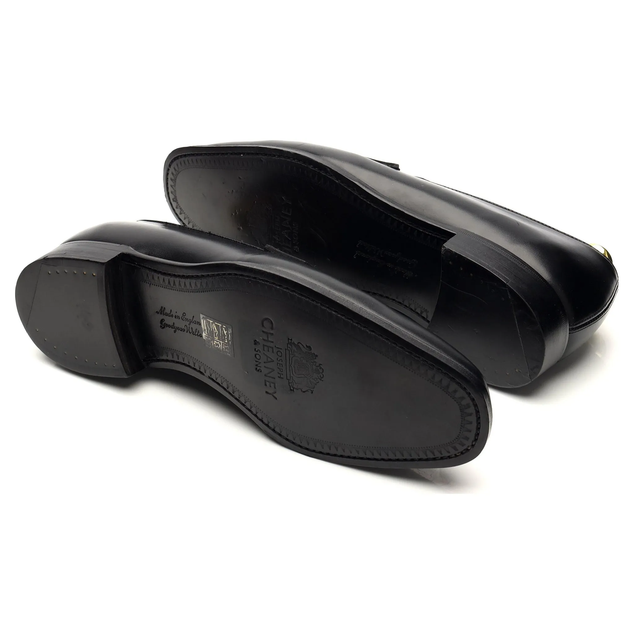 'Hamilton' Black Leather Loafers UK 8 F