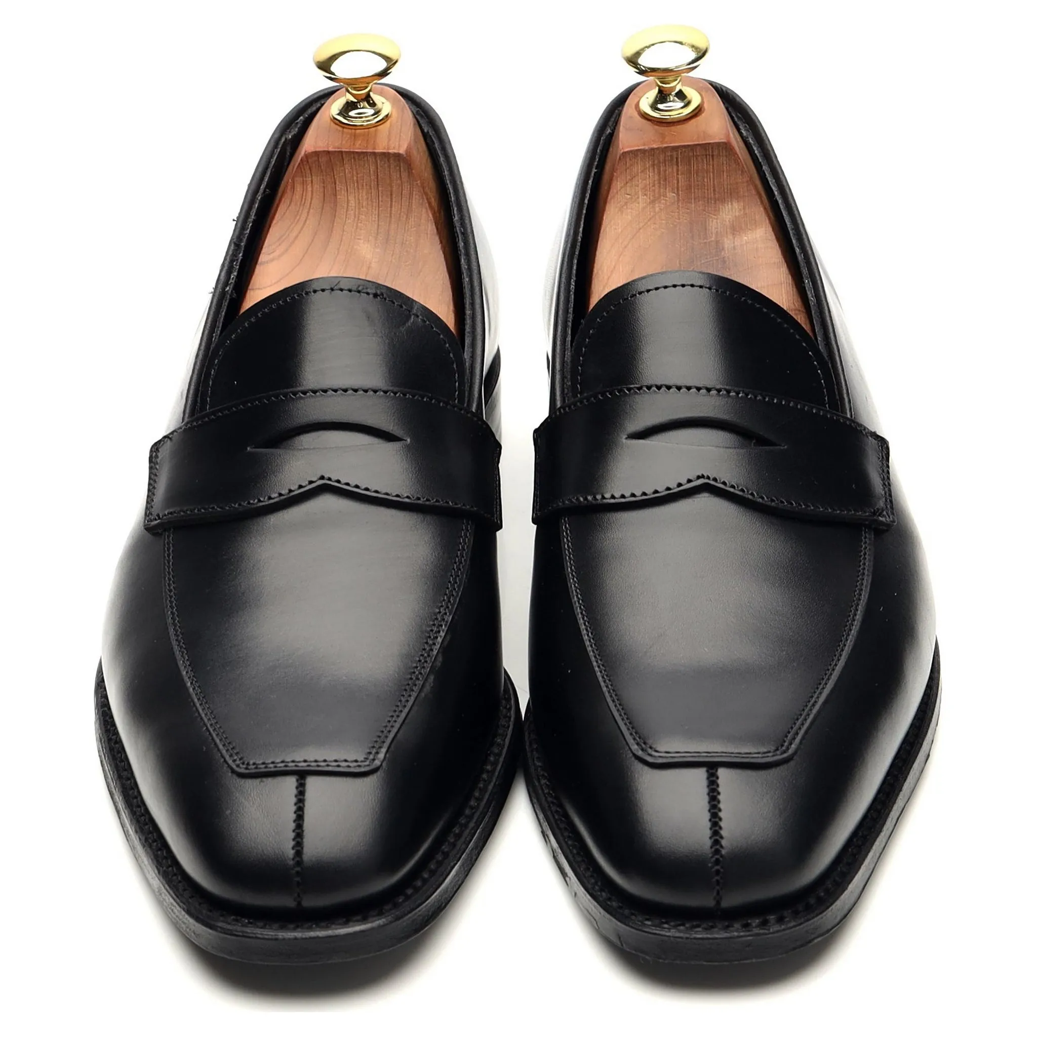 'Hamilton' Black Leather Loafers UK 8 F