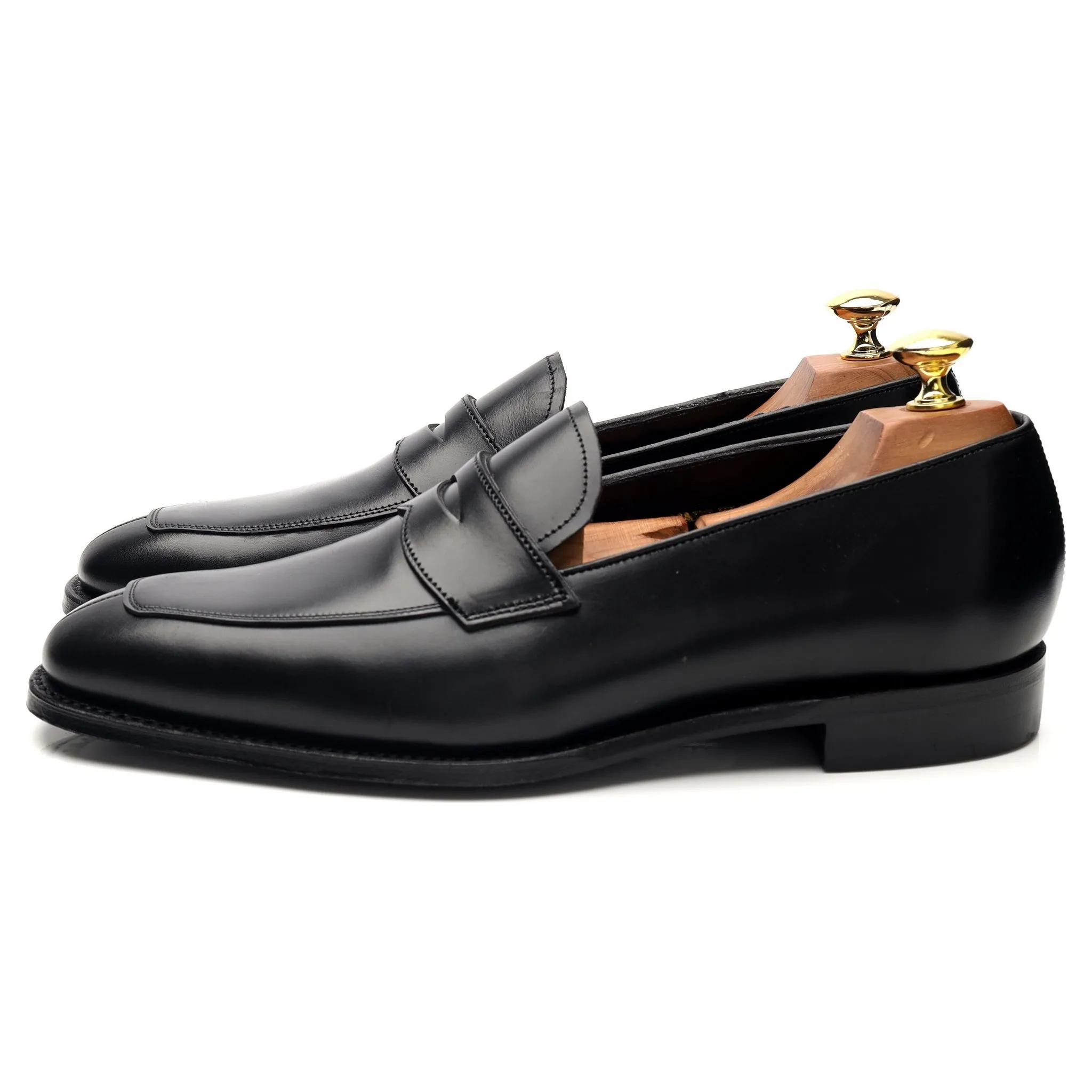 'Hamilton' Black Leather Loafers UK 8 F