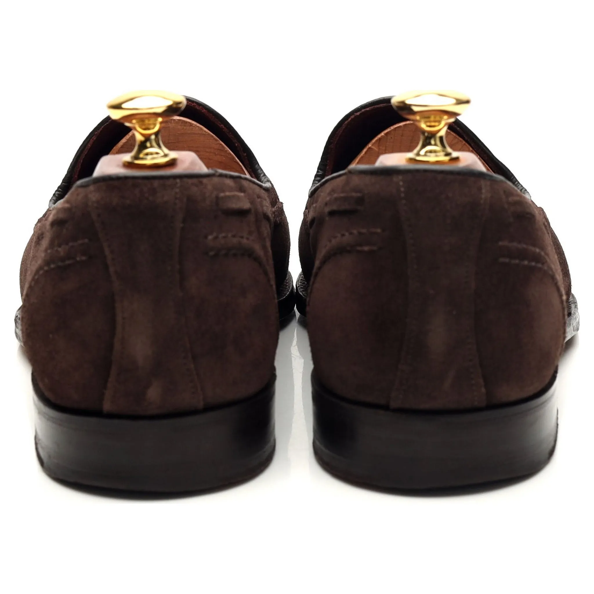 'Harry' Dark Brown Suede Tassel Loafers UK 8.5 F