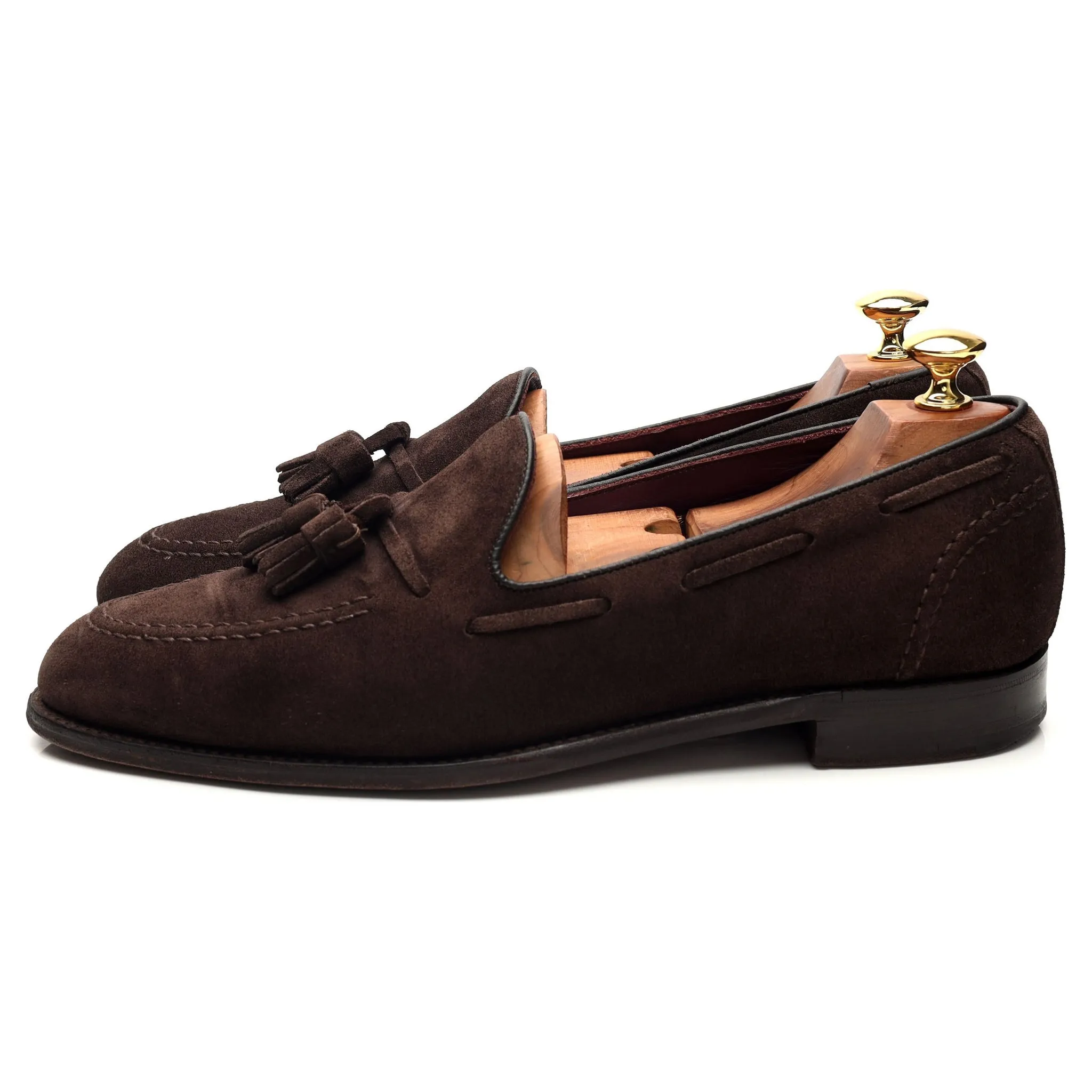 'Harry' Dark Brown Suede Tassel Loafers UK 8.5 F