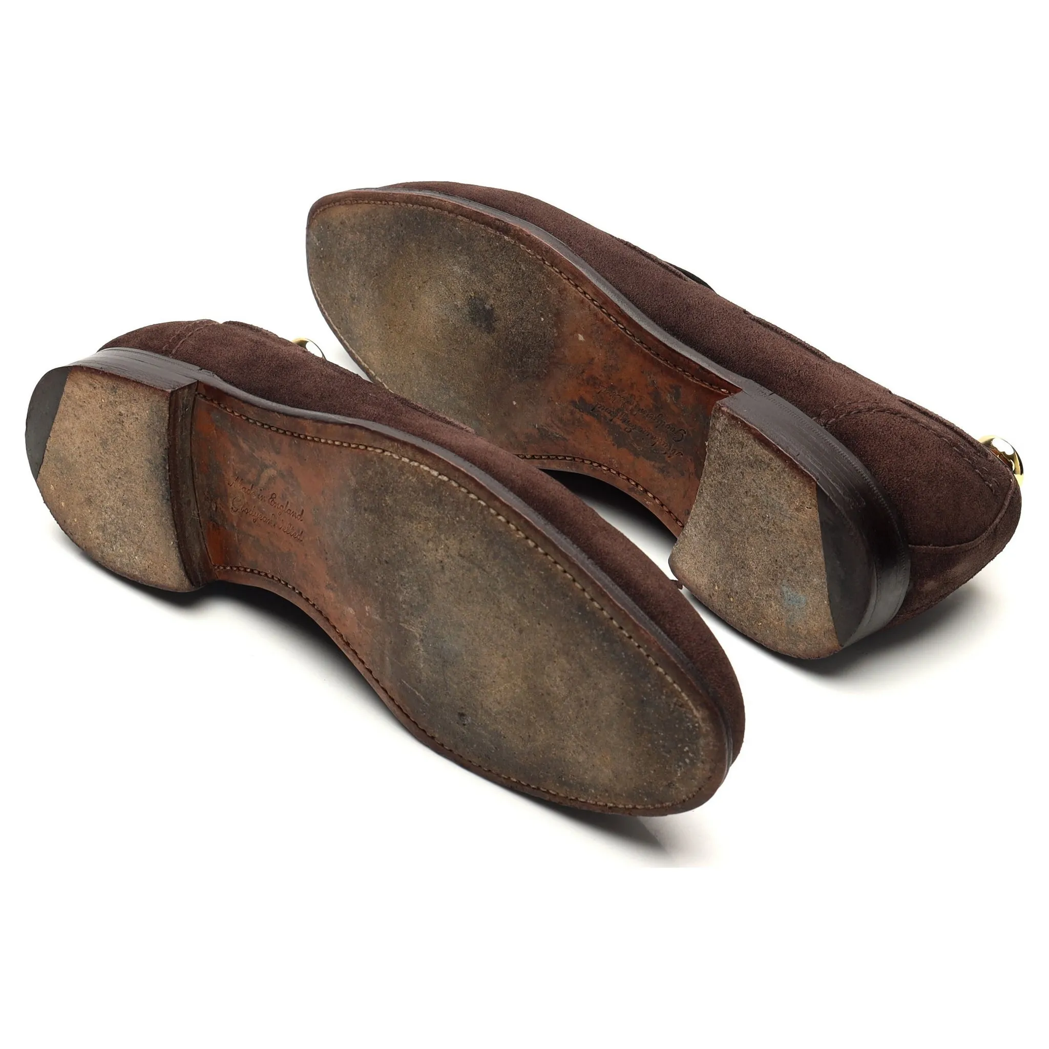 'Harry' Dark Brown Suede Tassel Loafers UK 8.5 F