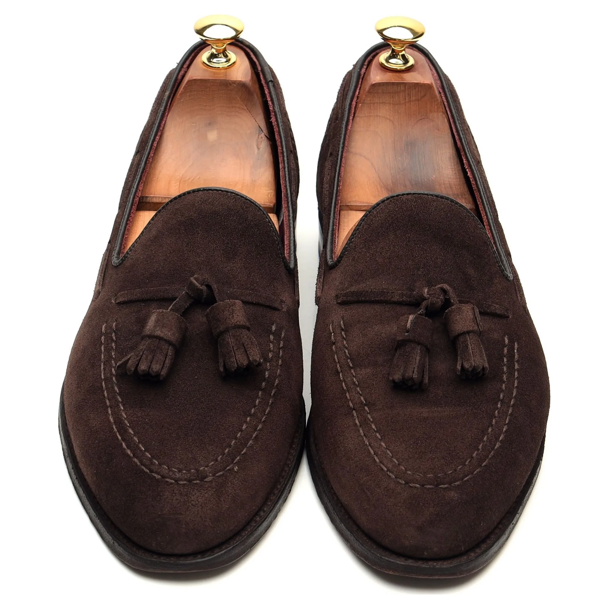 'Harry' Dark Brown Suede Tassel Loafers UK 8.5 F