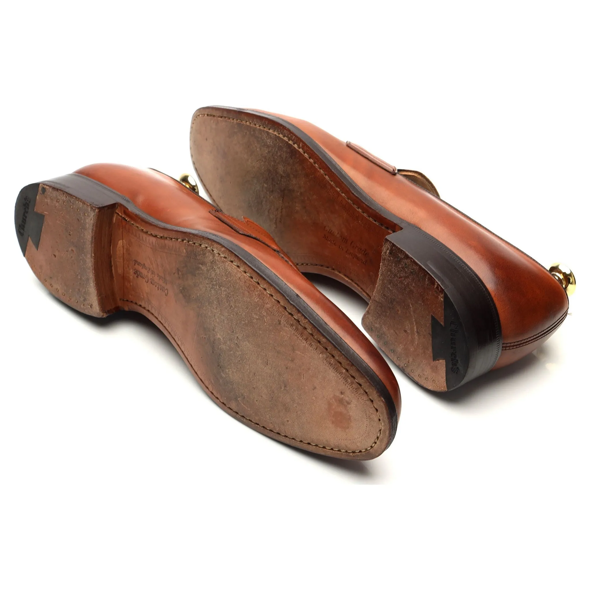 'Hertford' Tan Brown Leather Loafers UK 9 G