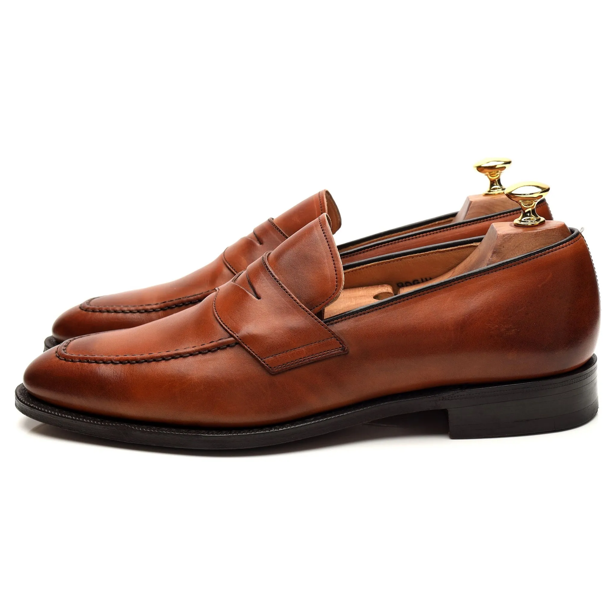 'Hertford' Tan Brown Leather Loafers UK 9 G