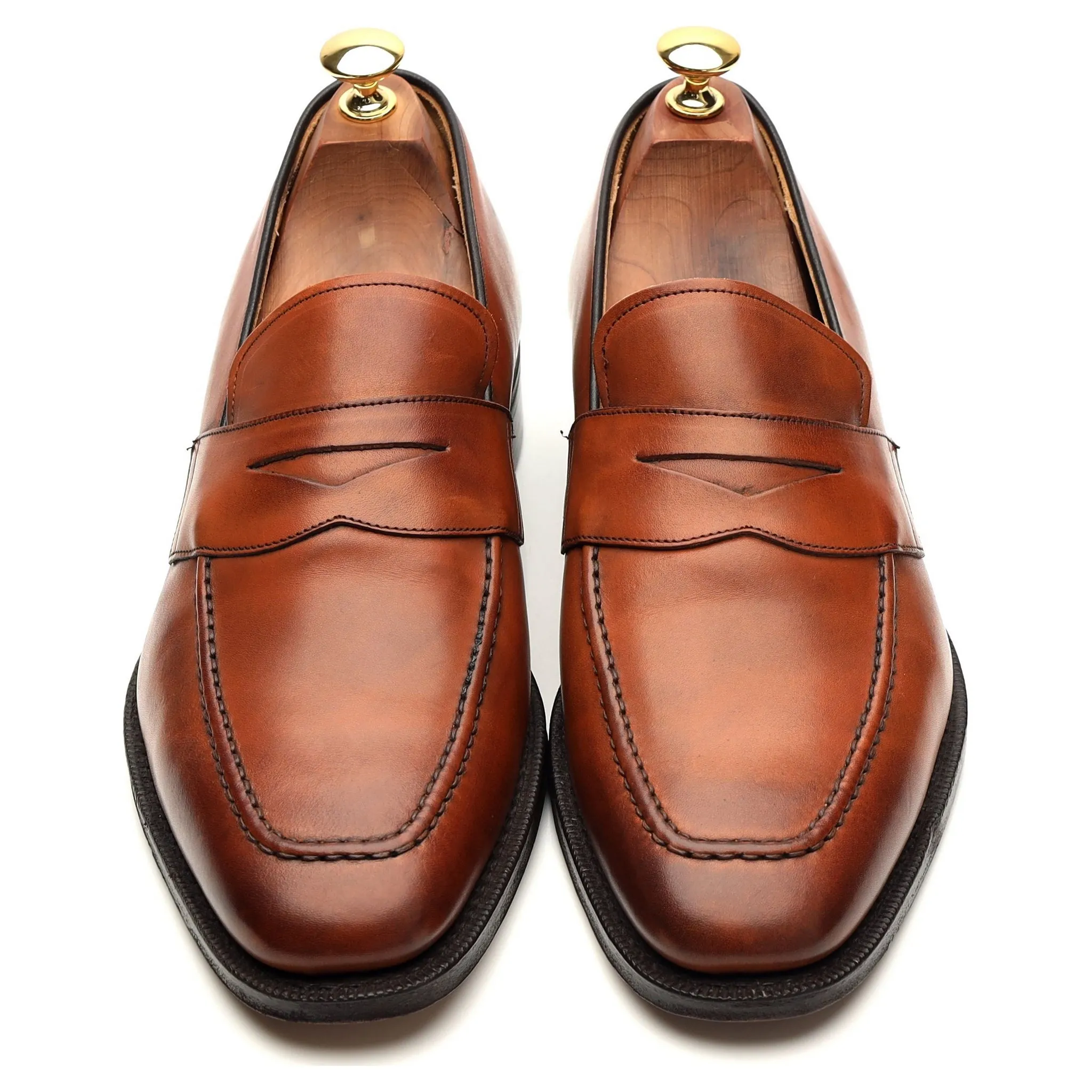'Hertford' Tan Brown Leather Loafers UK 9 G