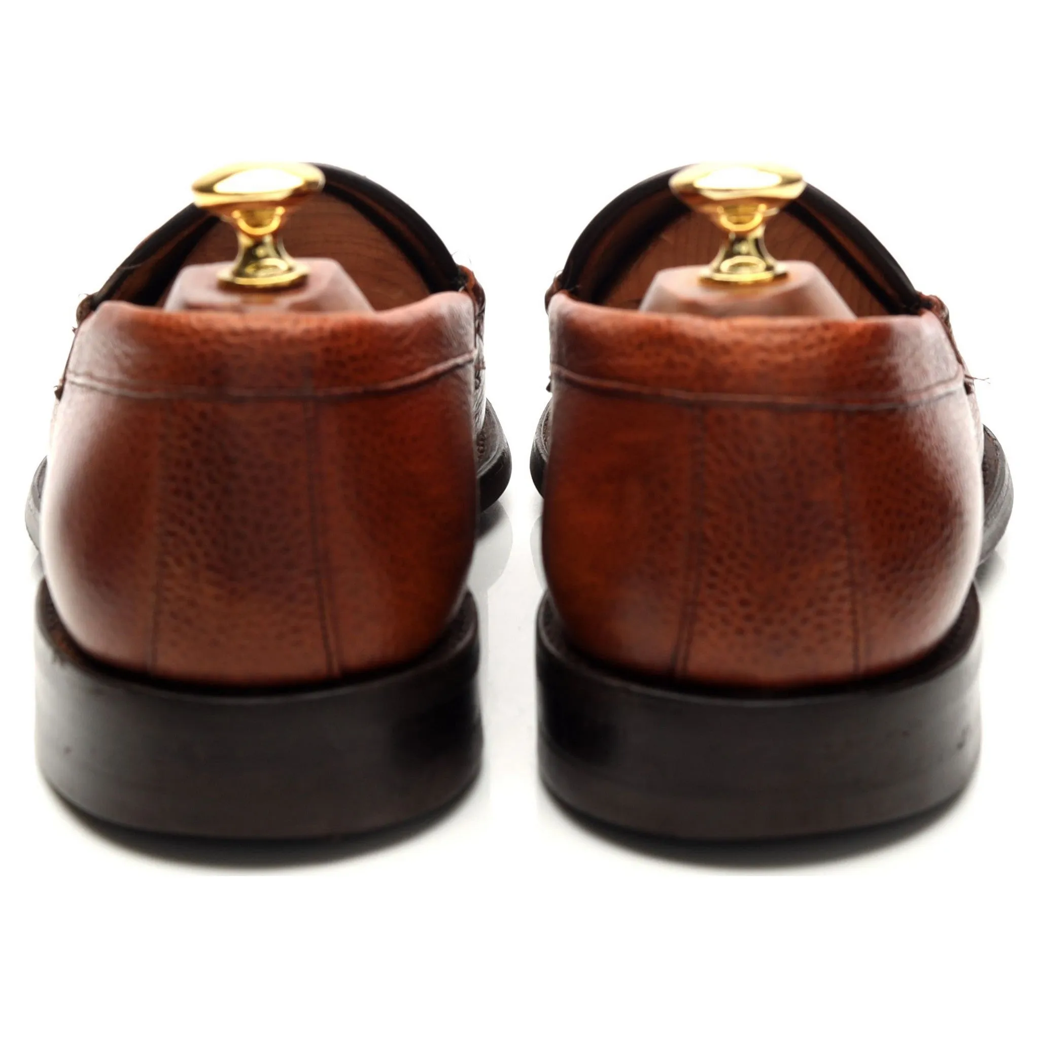 'Howard' Tan Brown Grain Leather Loafers UK 9 F