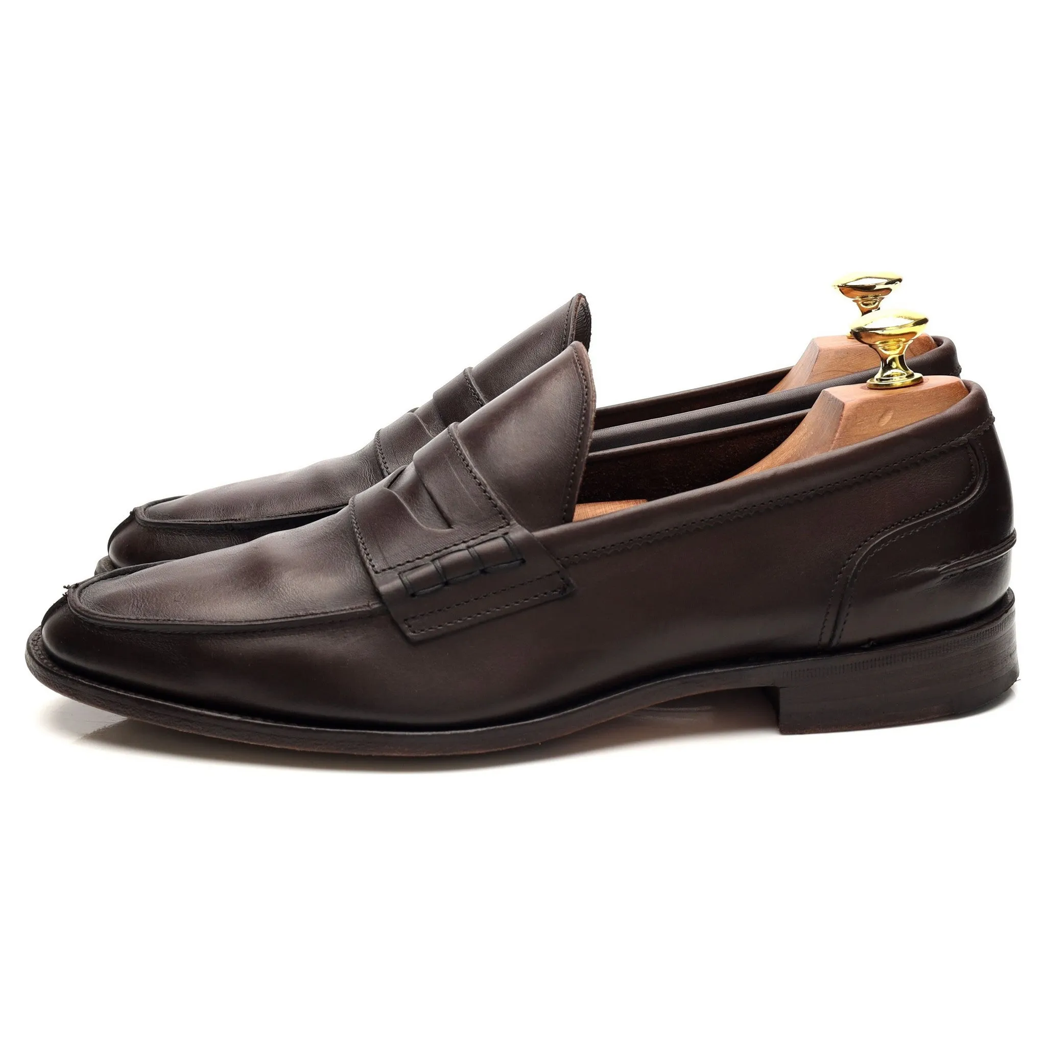 'Jake' Dark Brown Leather Loafers UK 8.5