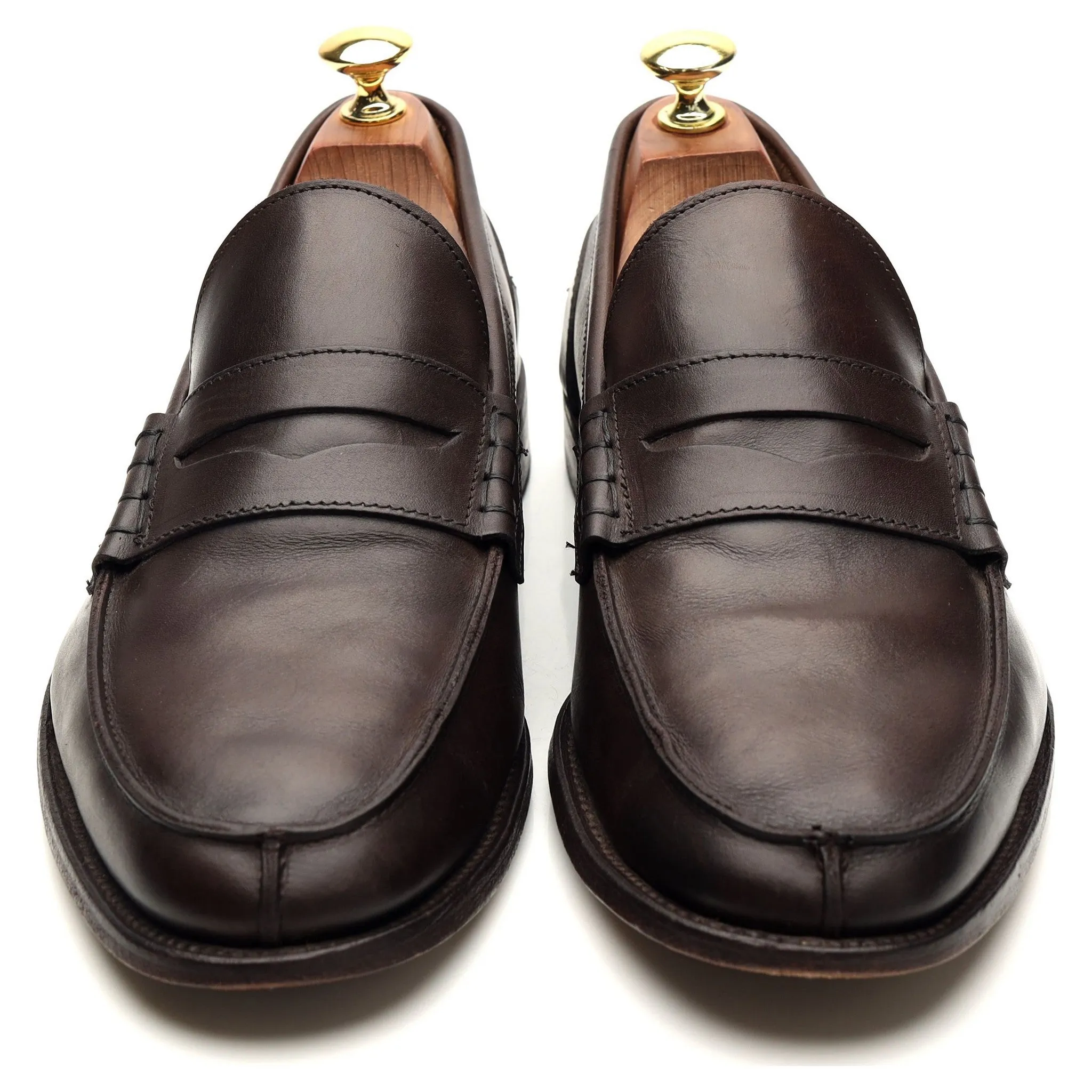 'Jake' Dark Brown Leather Loafers UK 8.5