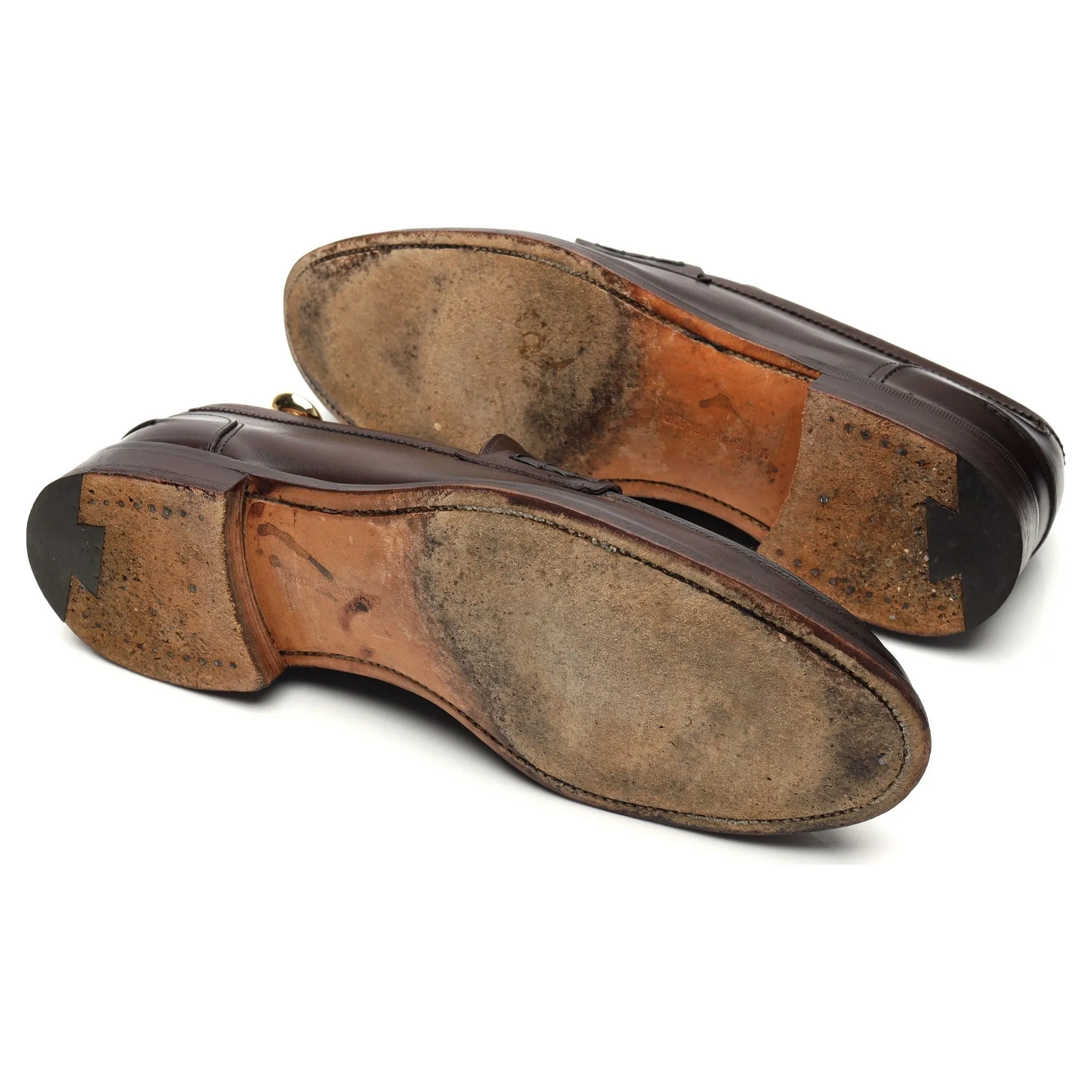 'Jake' Dark Brown Leather Loafers UK 8.5