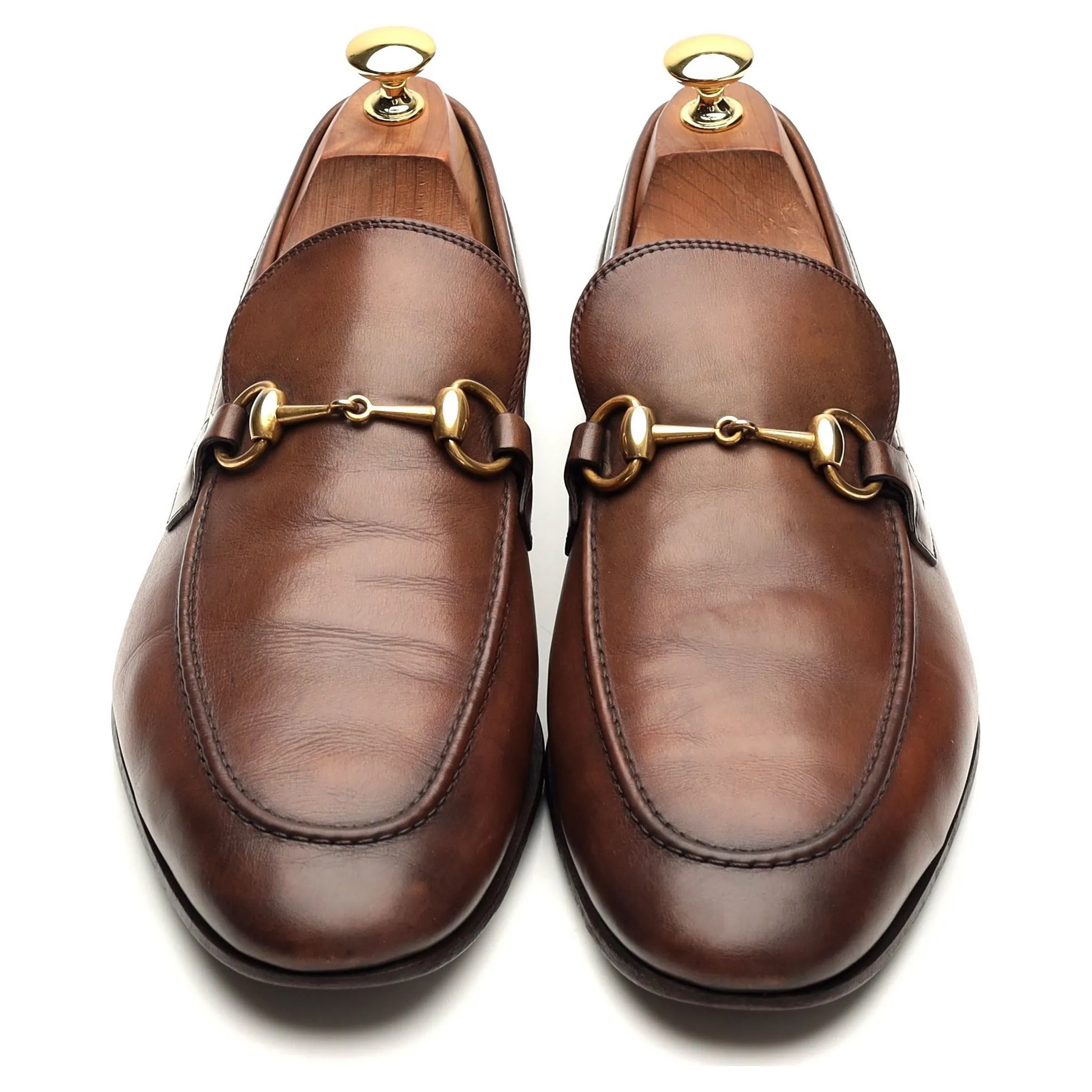 'Jordaan' Brown Leather Horsebit Loafers UK 9.5