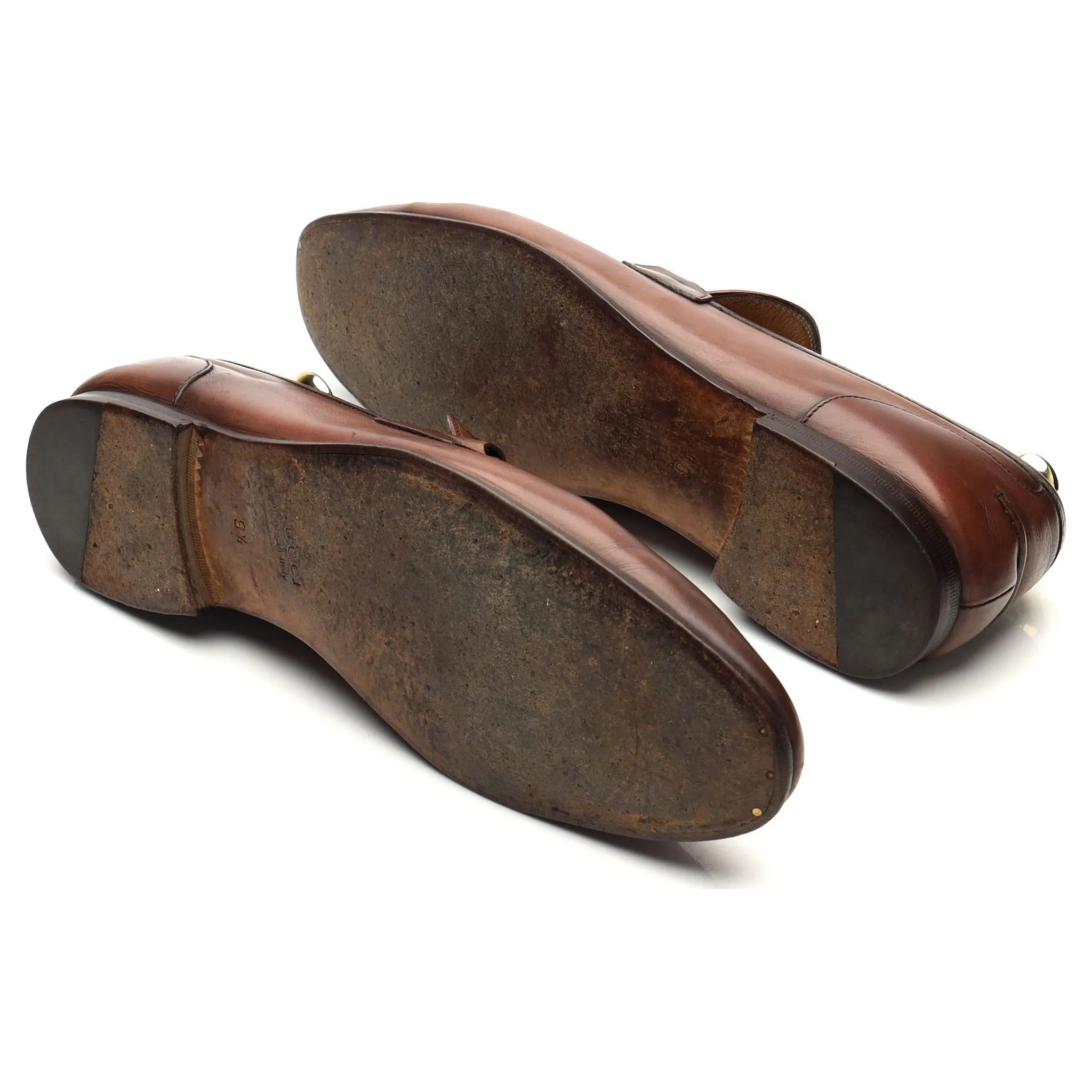 'Jordaan' Brown Leather Horsebit Loafers UK 9.5