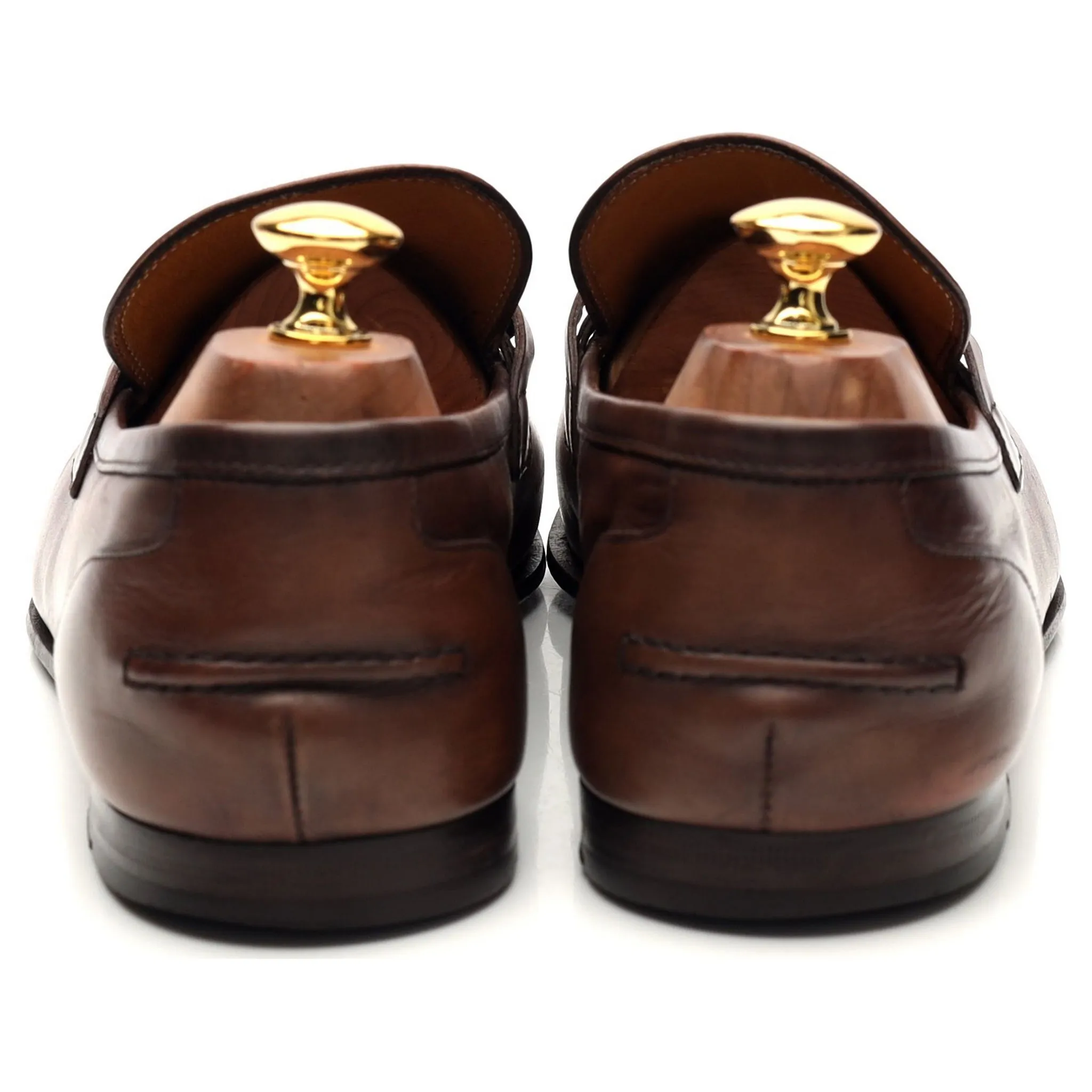 'Jordaan' Brown Leather Horsebit Loafers UK 9.5