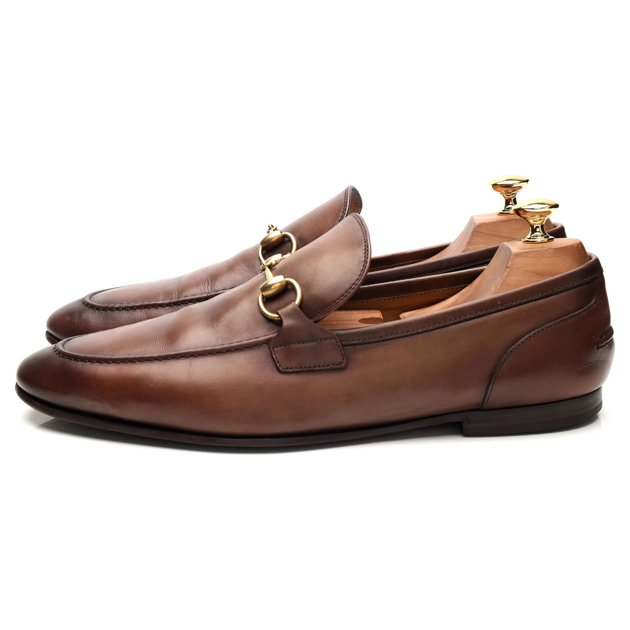'Jordaan' Brown Leather Horsebit Loafers UK 9.5