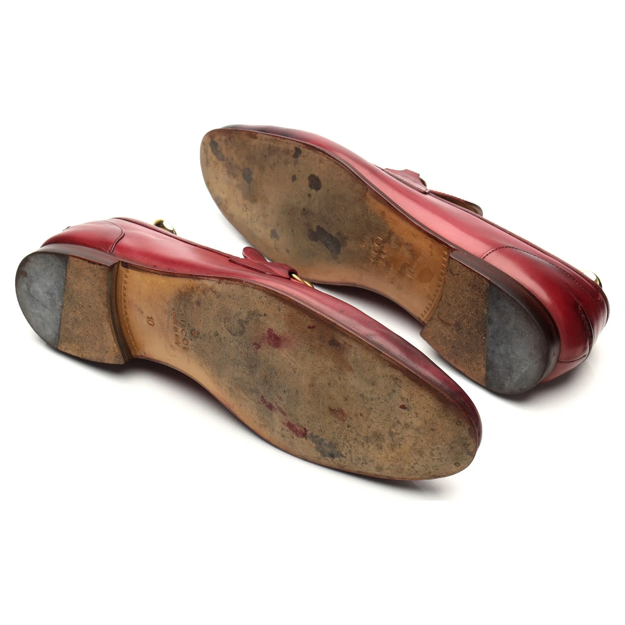 'Jordaan' Burgundy Leather Horsebit Loafer UK 10