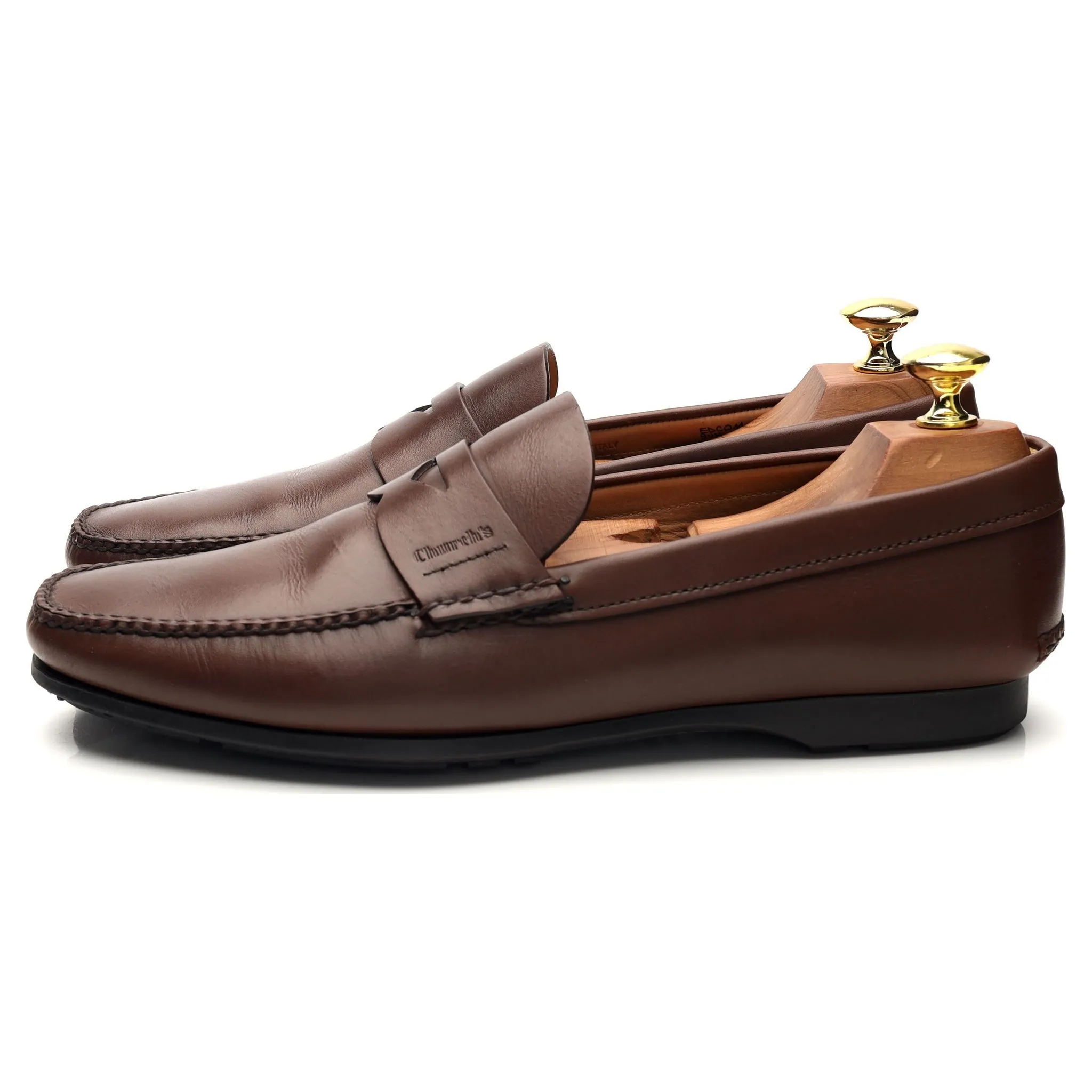 'Karl' Brown Leather Loafers UK 7.5