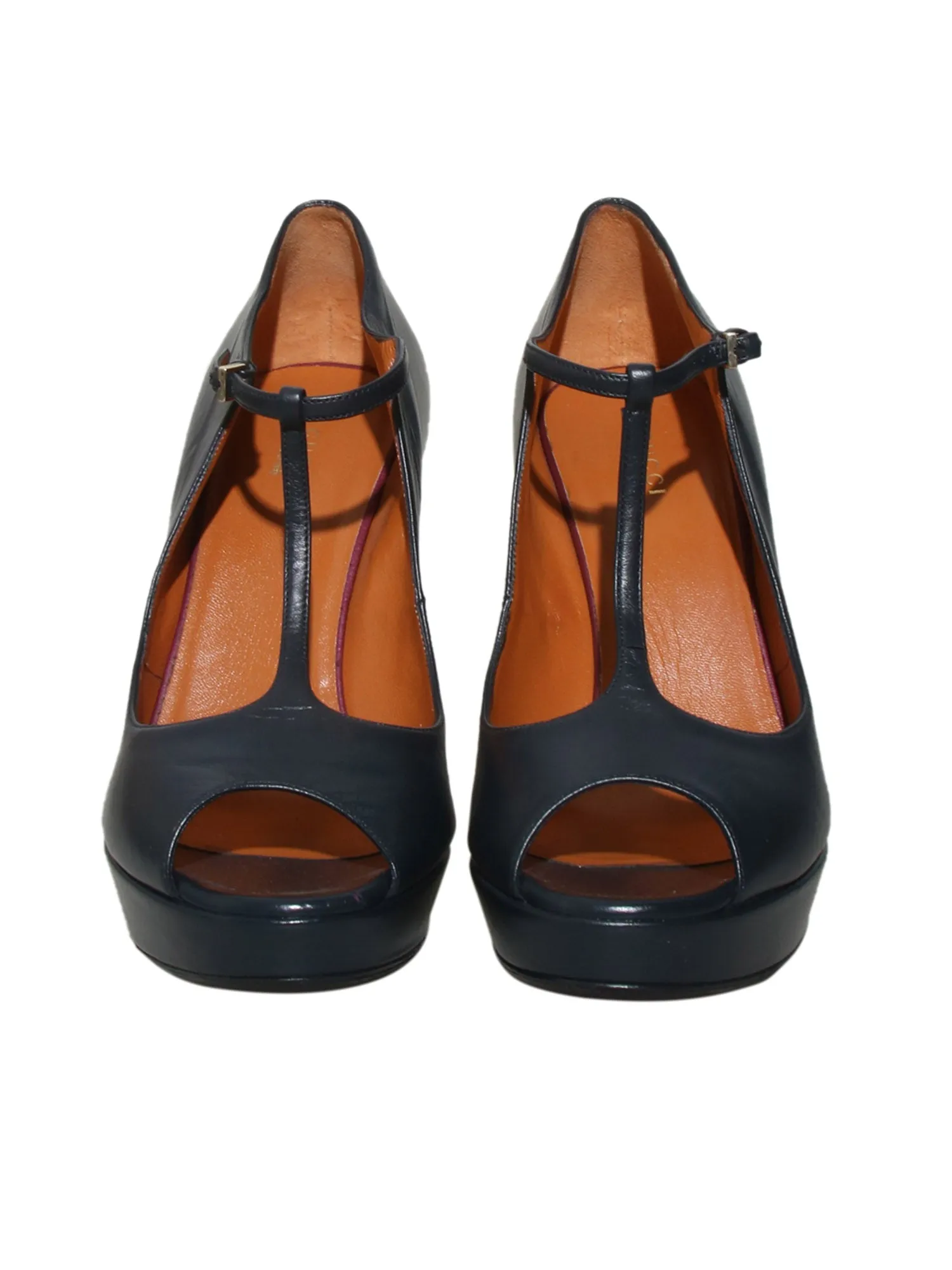 Leather T-Strap Sandals