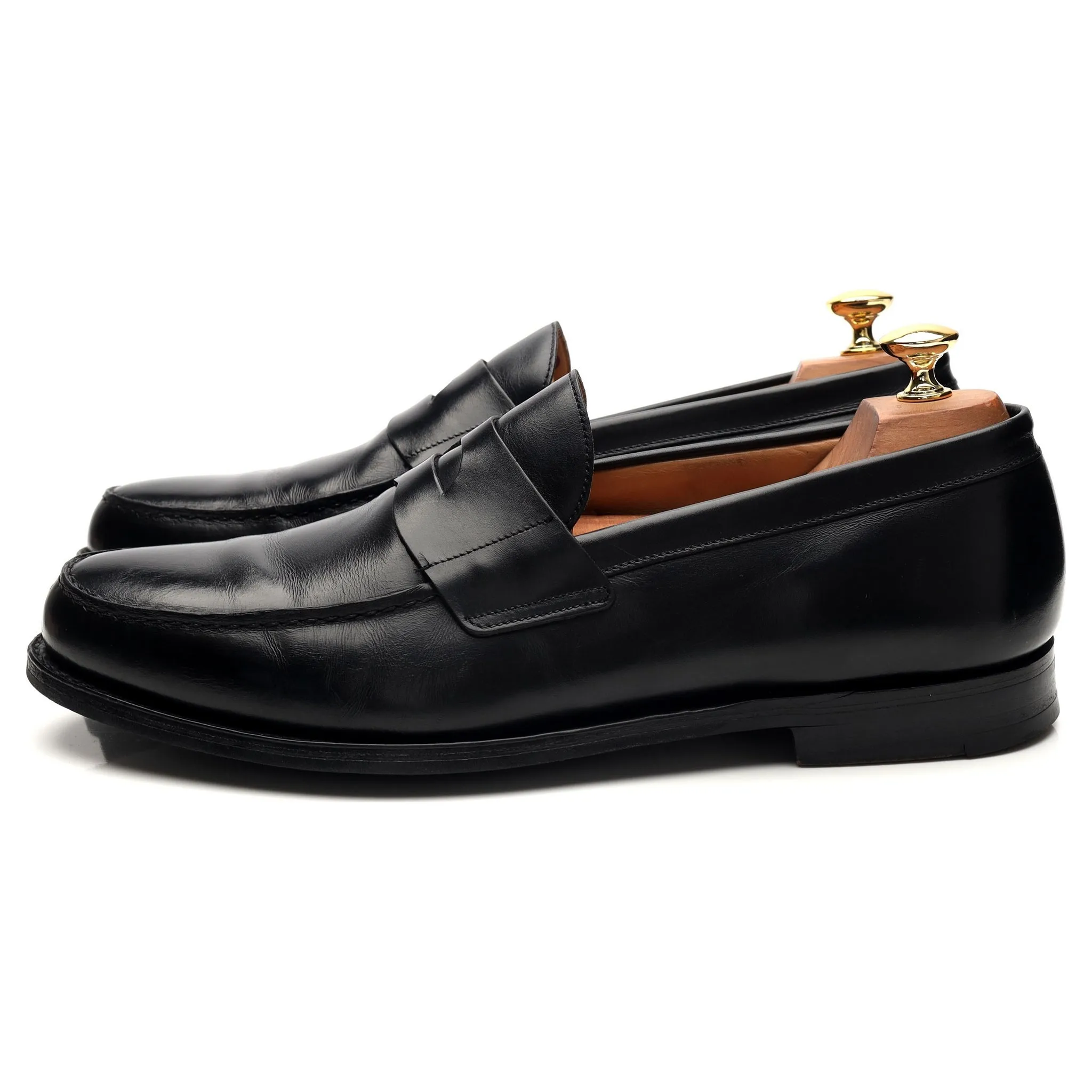 'Manby' Black Leather Loafers UK 10 F