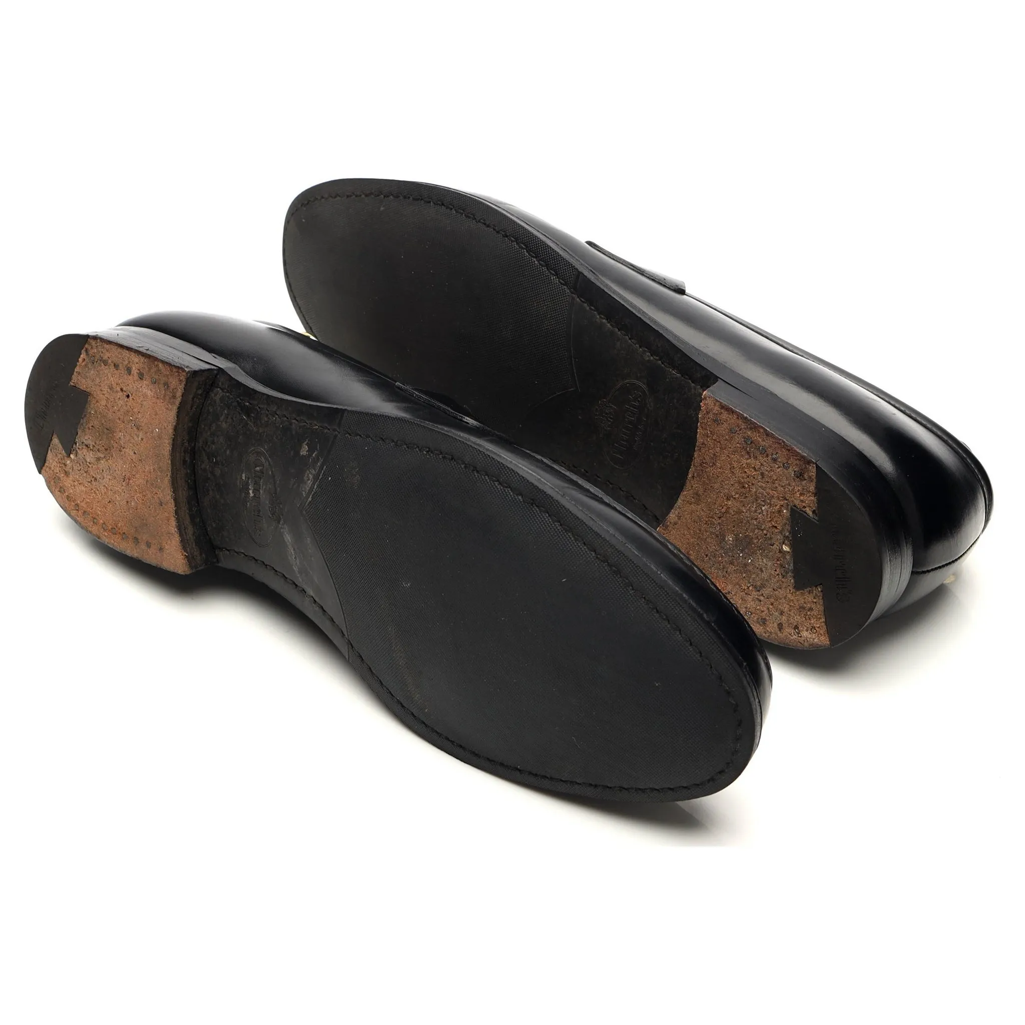 'Manby' Black Leather Loafers UK 10 F