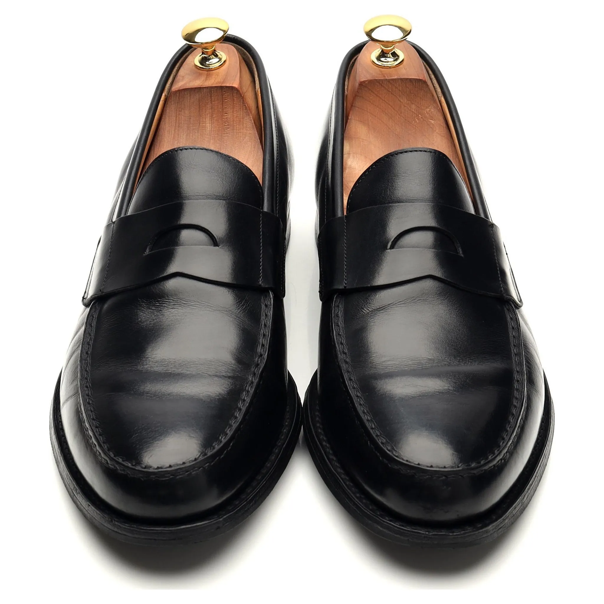 'Manby' Black Leather Loafers UK 10 F
