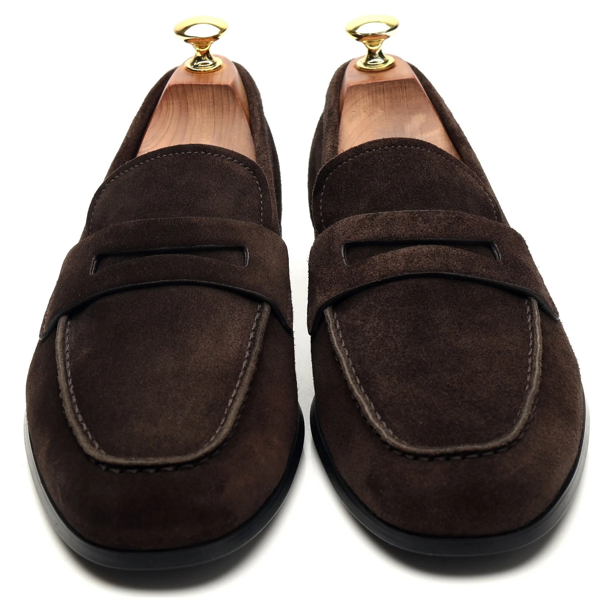 'Milton' Dark Brown Suede Loafers UK 8 F