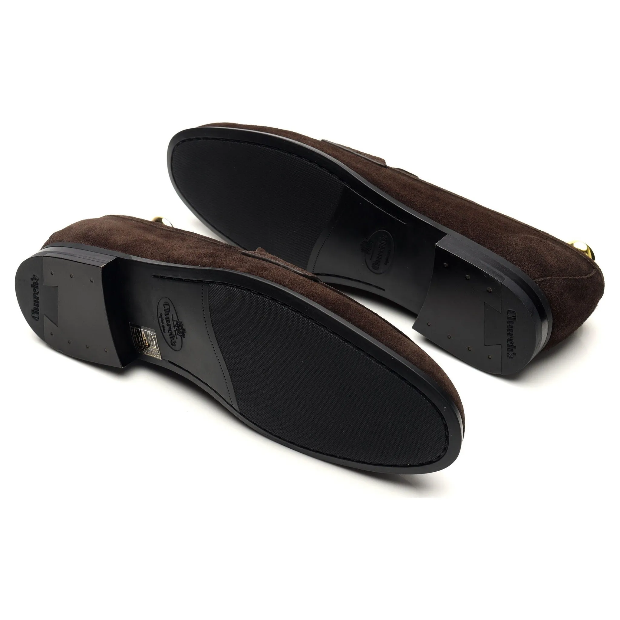 'Milton' Dark Brown Suede Loafers UK 8 F