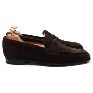 'Milton' Dark Brown Suede Loafers UK 8 F