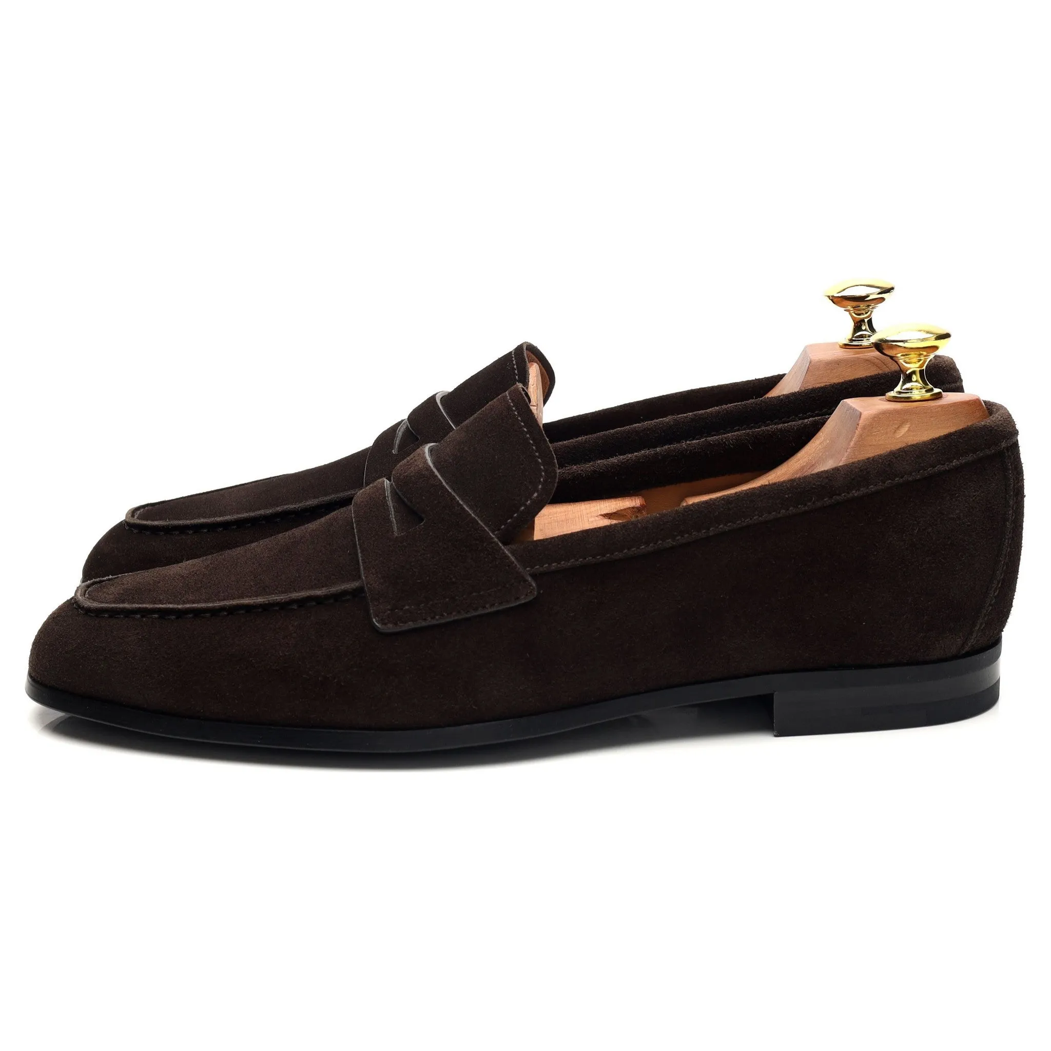 'Milton' Dark Brown Suede Loafers UK 8 F