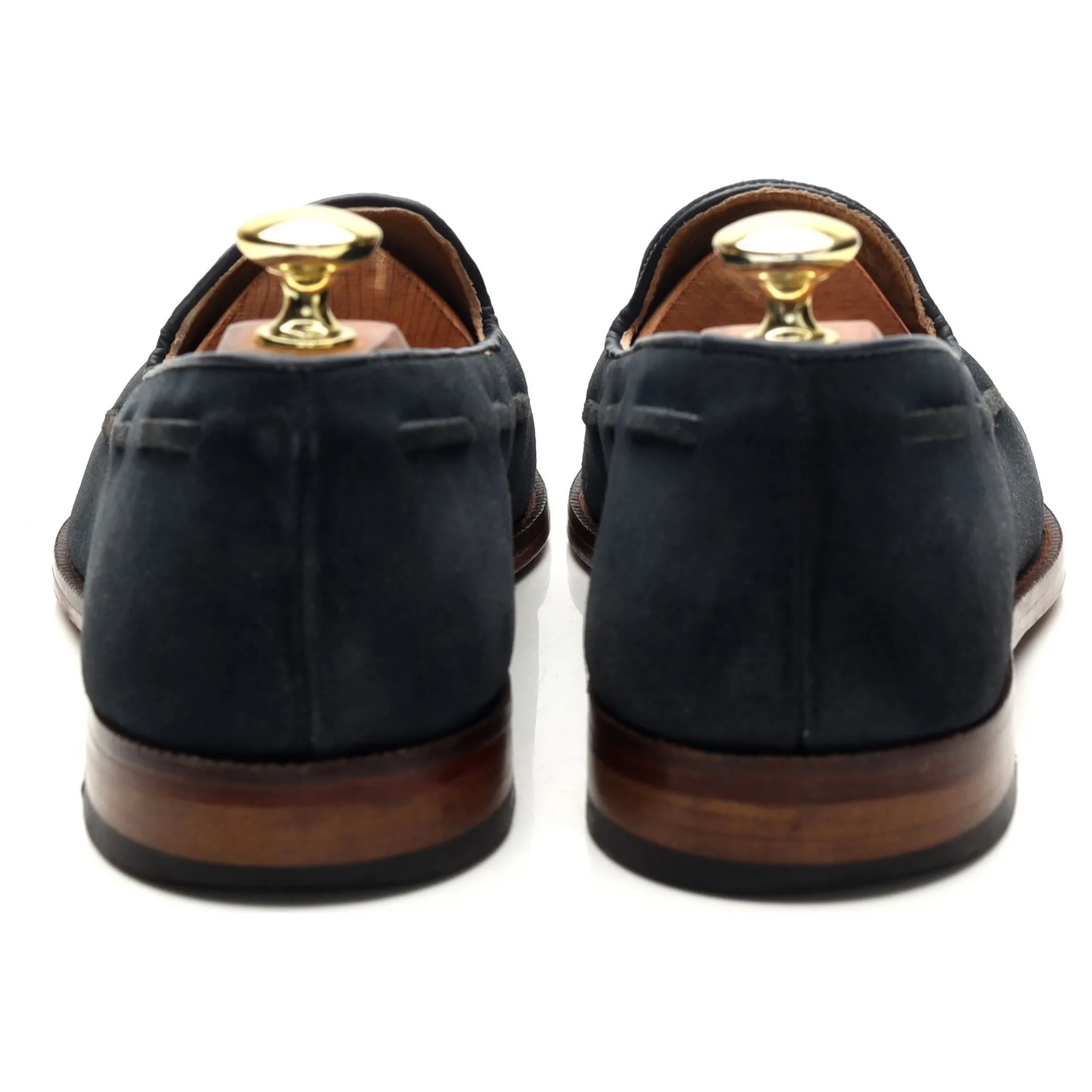 Navy Blue Suede Tassel Loafers UK 7