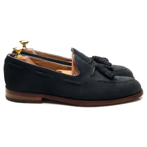 Navy Blue Suede Tassel Loafers UK 7